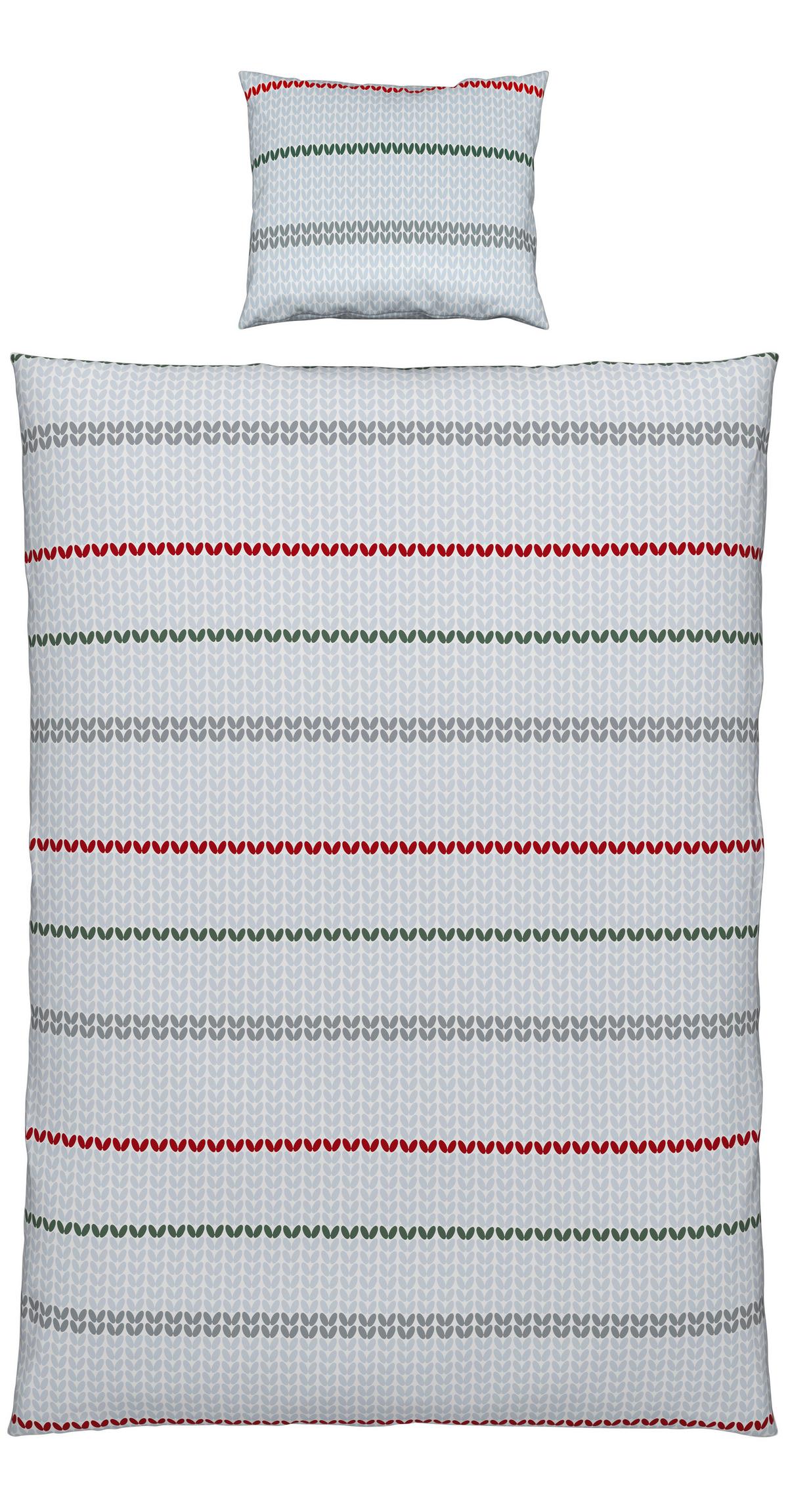 Bettwäsche Strick ca. 160x210cm - Weiss/Rot, Modern, Textil (160/210cm) - Modern Living
