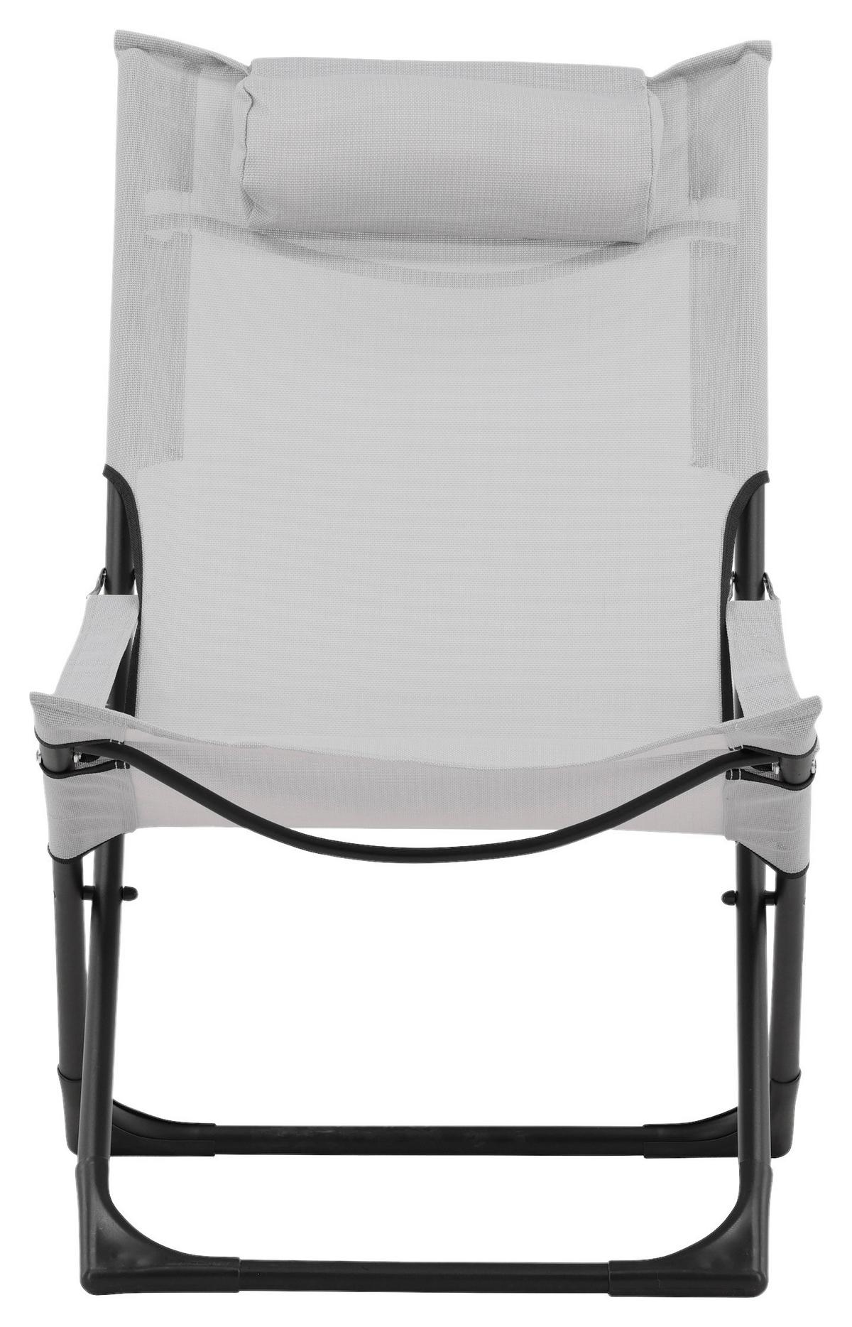 STRANDSTUHL SEVILLE - Schwarz/Grau, KONVENTIONELL, Textil/Metall (63/89/84cm) - Gardenson