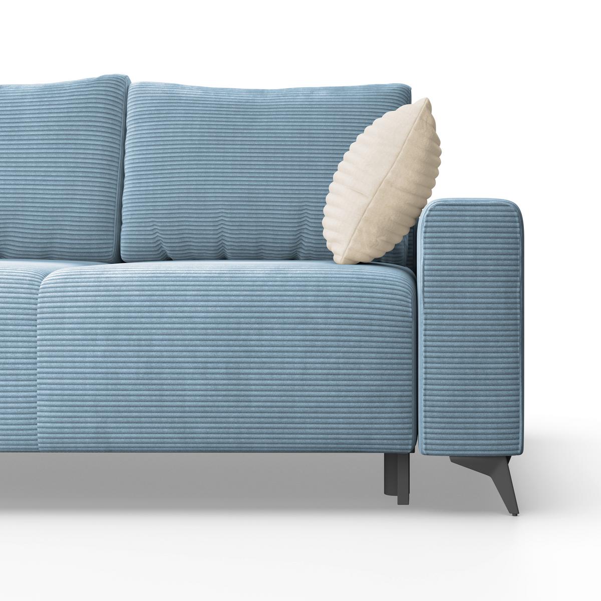 Kutna Garnitura Viktor - plava/crna, Moderno, tekstil/metal (212/270cm)