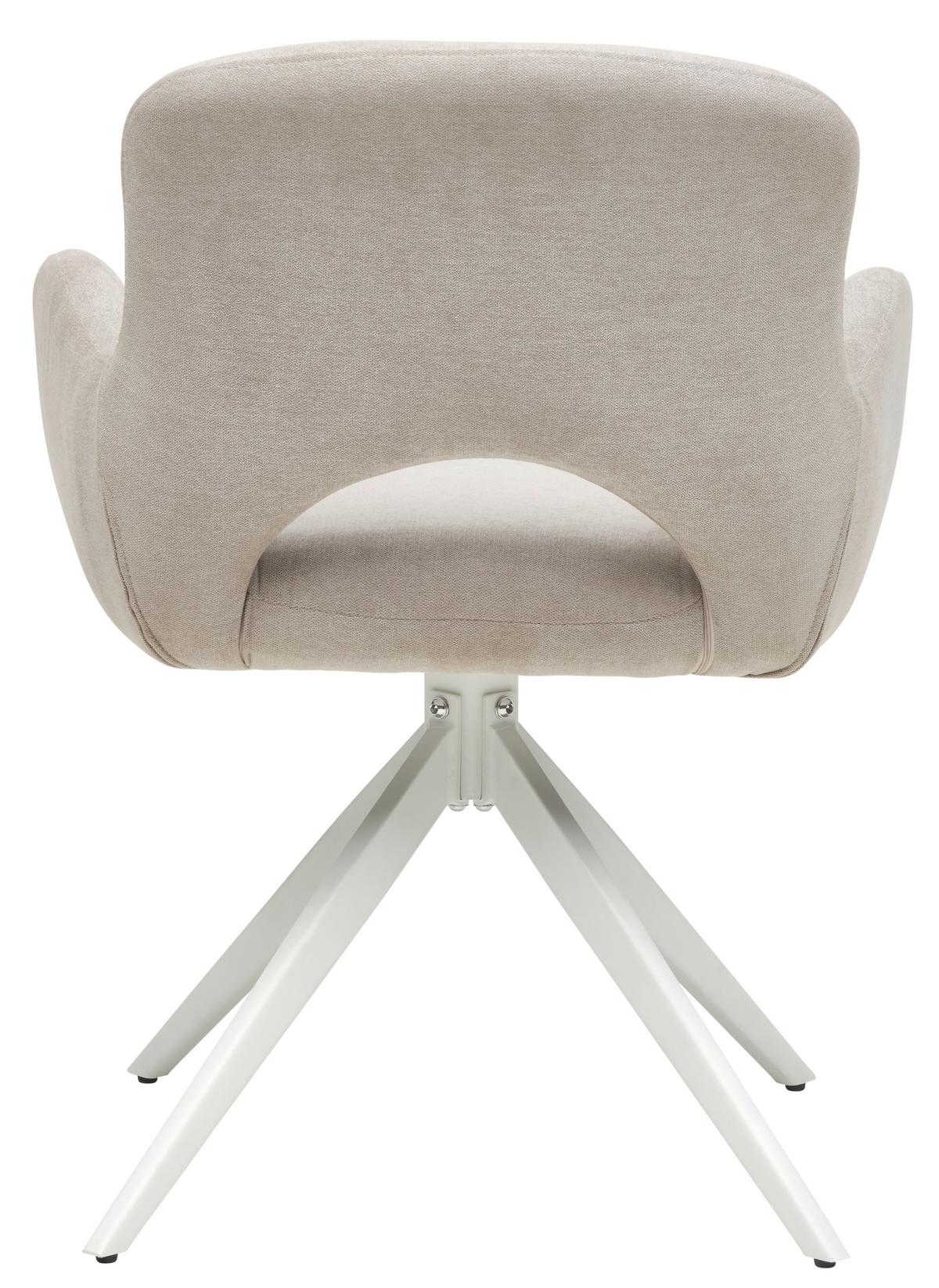 KRZESŁO Z PODŁOKIETNIKAMI ELLA - beżowy/biały, Modern, metal/drewno (62/84/62cm) - Livetastic