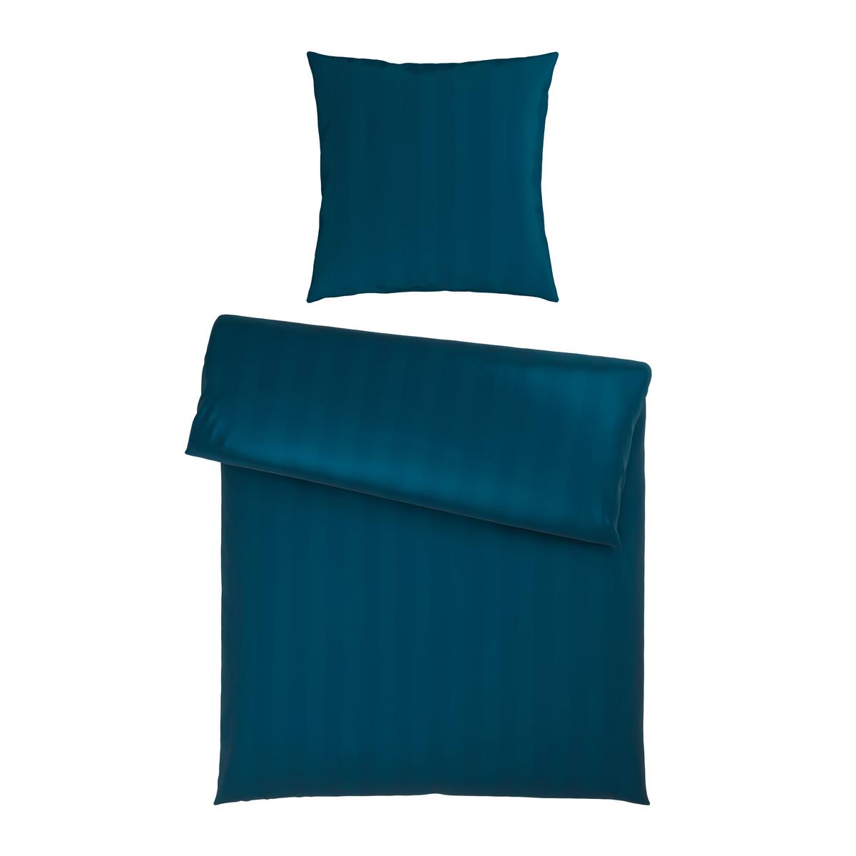 Bettwäsche Xenia Streif Blau ca. 135x200cm - Blau, MODERN, Textil (135/200cm) - Premium Living