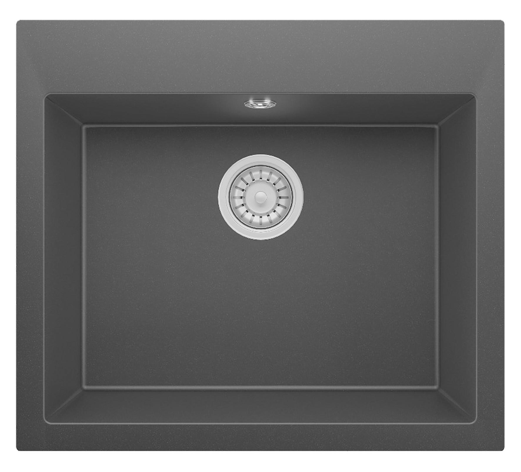 Spüle Oakville Schwarz - Schwarz, Trend, Stein (60/22/53cm) - Respekta