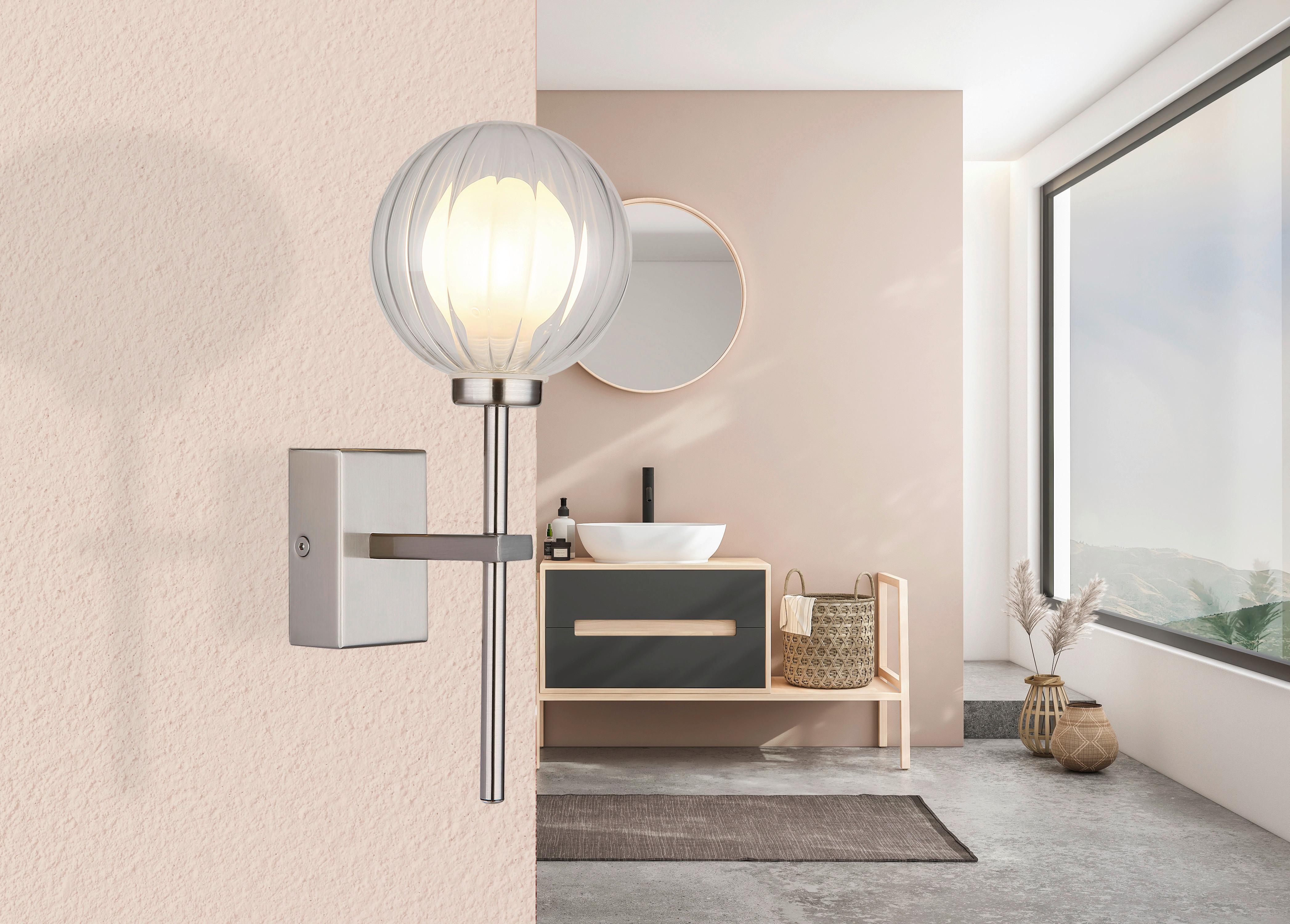 APPLIQUE DE SALLE DE BAIN 41928WN - Klar, Konventionell, Glas/Metall (10/14,1cm) - Globo