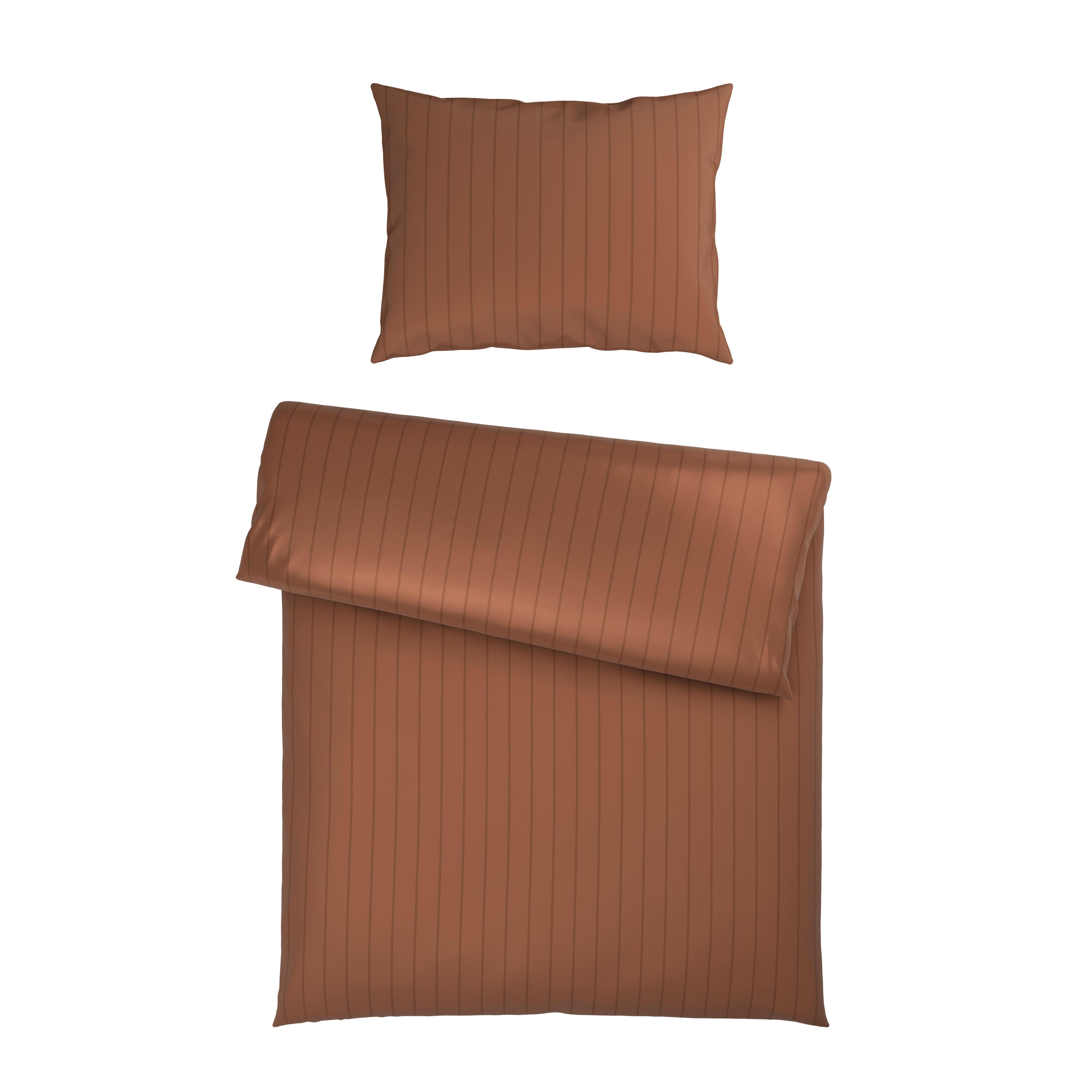 Posteljina Dobby Streif 140x200/60x80cm - mokka, tekstil (140/200cm) - Mömax