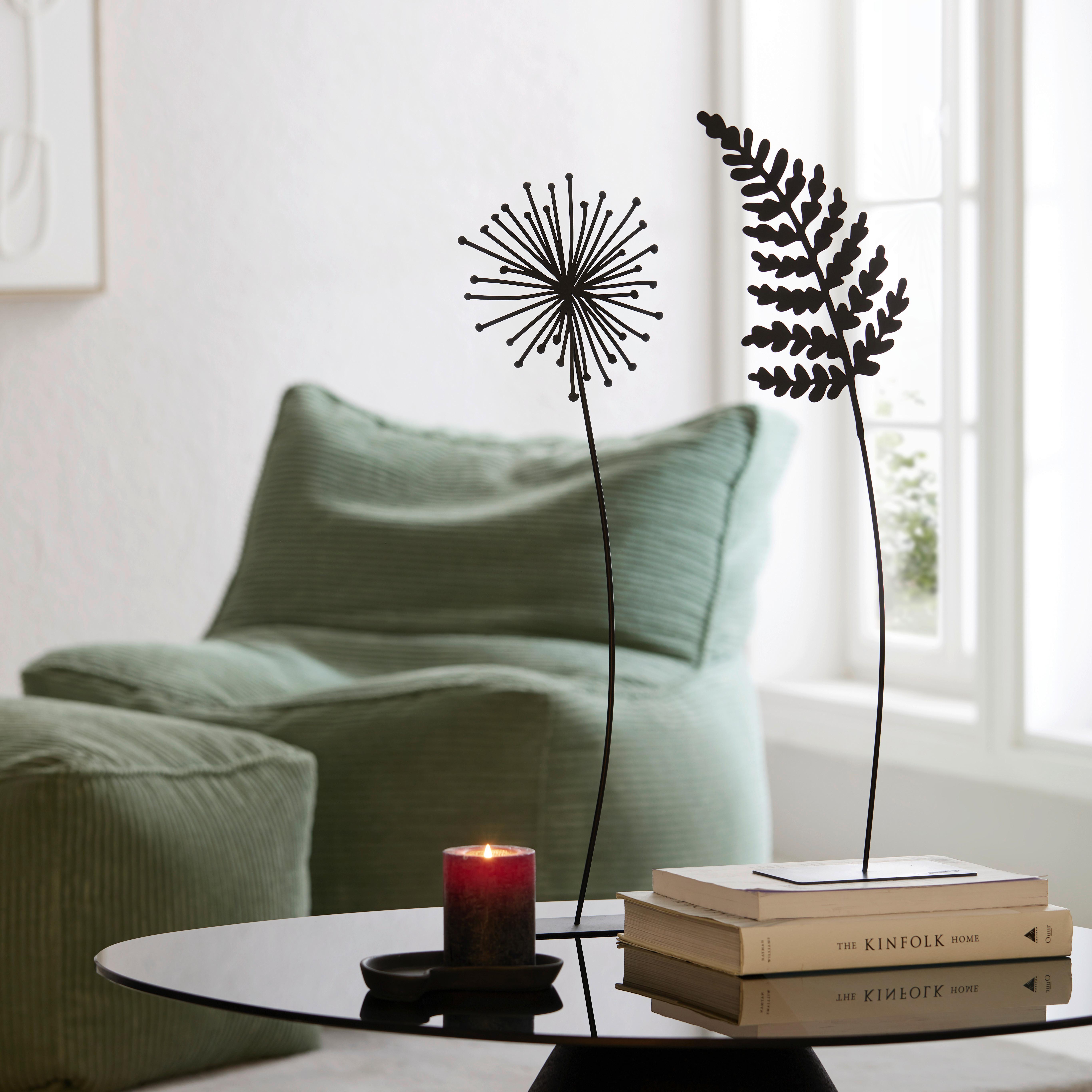 Floare decorativă Felia - negru, Konventionell, metal (60cm) - Modern Living