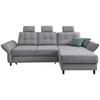 Wohnlandschaft Brizzini Silberfarben Chenille - Mintgrau/Silberfarben, MODERN, Holz/Textil (250-280/176cm) - Livetastic