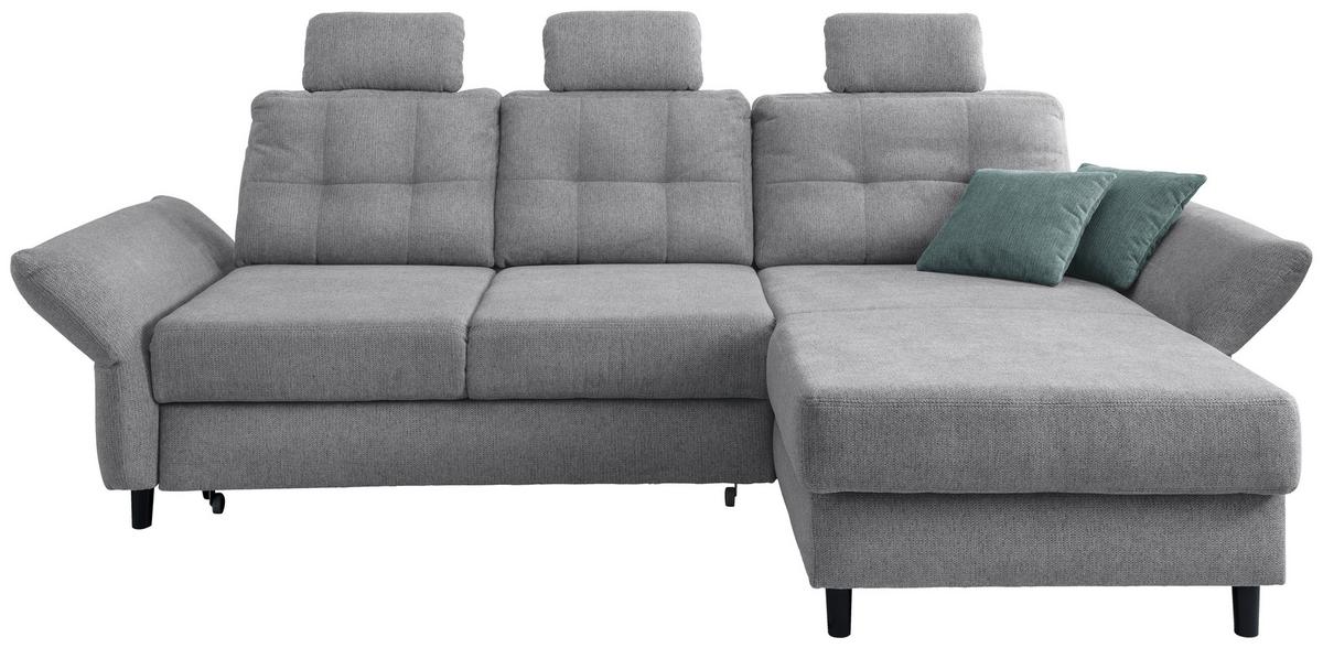 Wohnlandschaft Brizzini Silberfarben Chenille - Mintgrau/Silberfarben, MODERN, Holz/Textil (250-280/176cm) - Livetastic