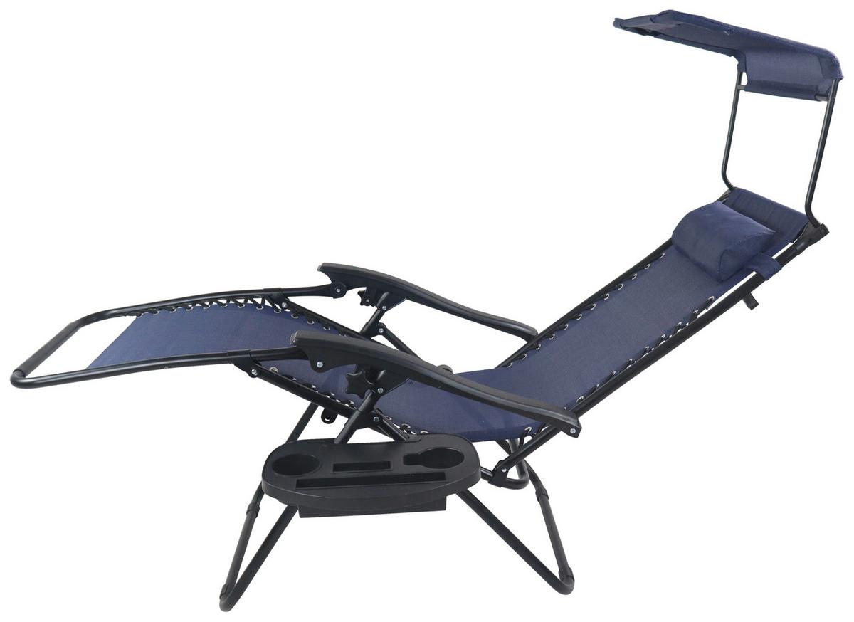 GARTENLIEGE MALTOSA XL - Blau, Modern, Textil/Metall (51/133/91cm) - Gardenson