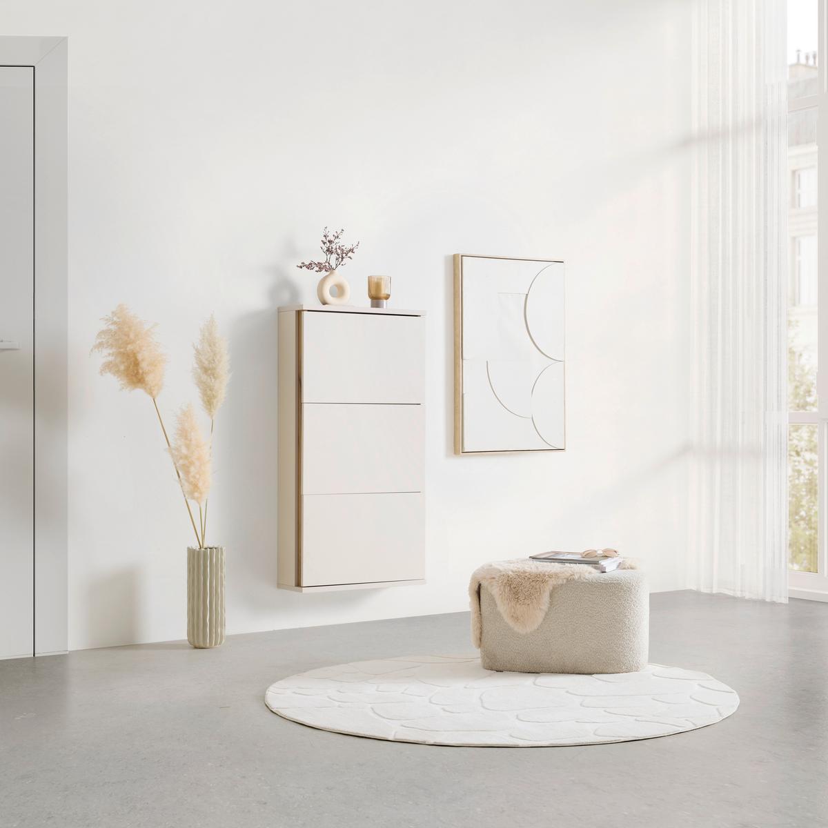 Schuhkipper Antonio Kaschmir/Evoke Eiche - Eichefarben/Creme, MODERN, Holzwerkstoff/Kunststoff (61/118/21cm) - Mömax