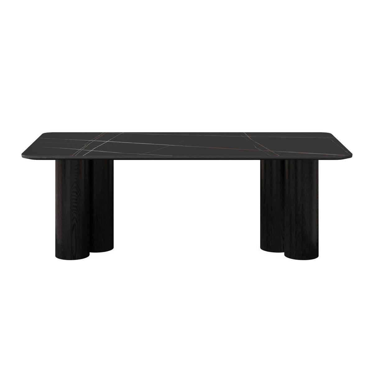 Esstisch Kiano Holz/Keramik Schwarz ca. 220x105 cm - Schwarz, MODERN, Holz/Keramik (220/76/105cm) - Bessagi Home