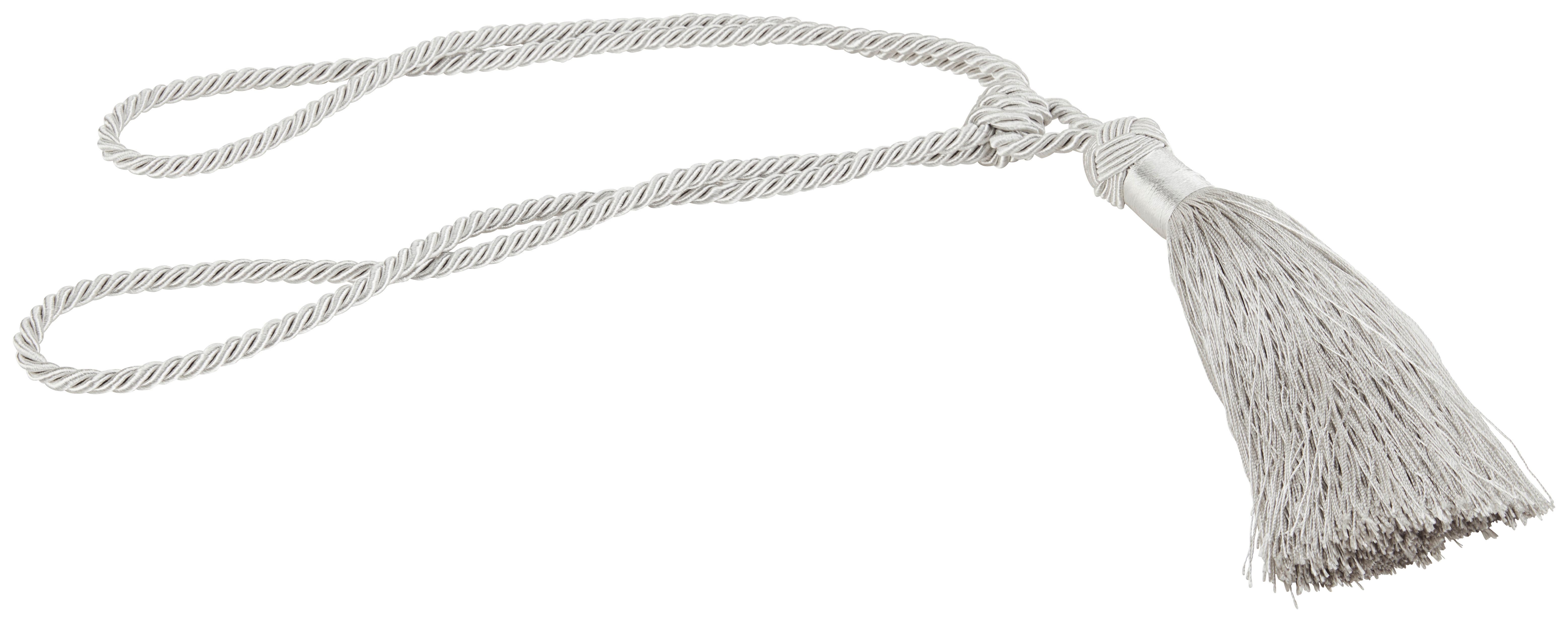 Raffhalter Kordel in Silberfarben - Silberfarben, Textil (58cm) - Modern Living