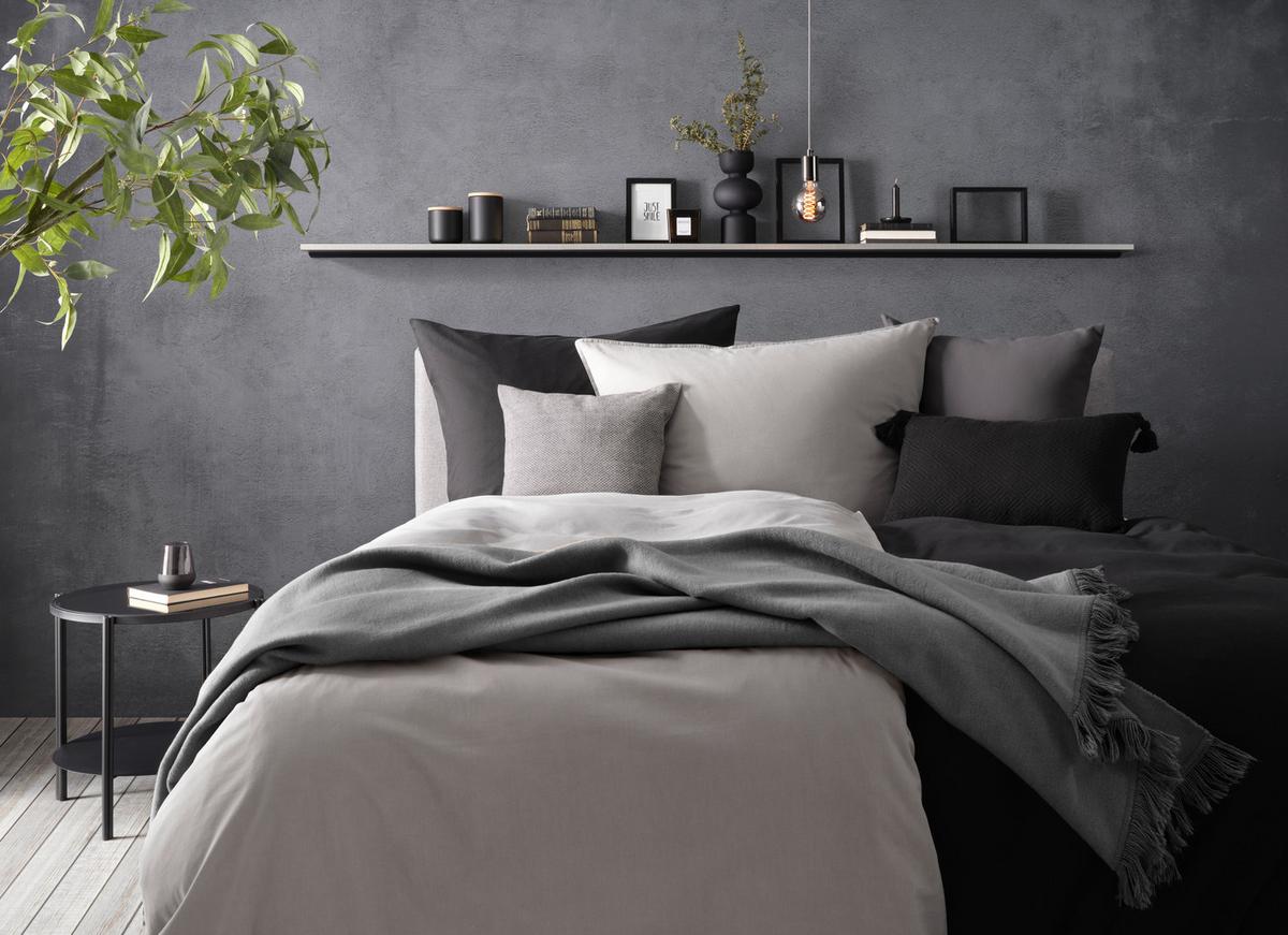 Bettwäsche Iris in Schwarz ca. 140x200cm - Schwarz, MODERN, Textil (140/200cm) - Modern Living