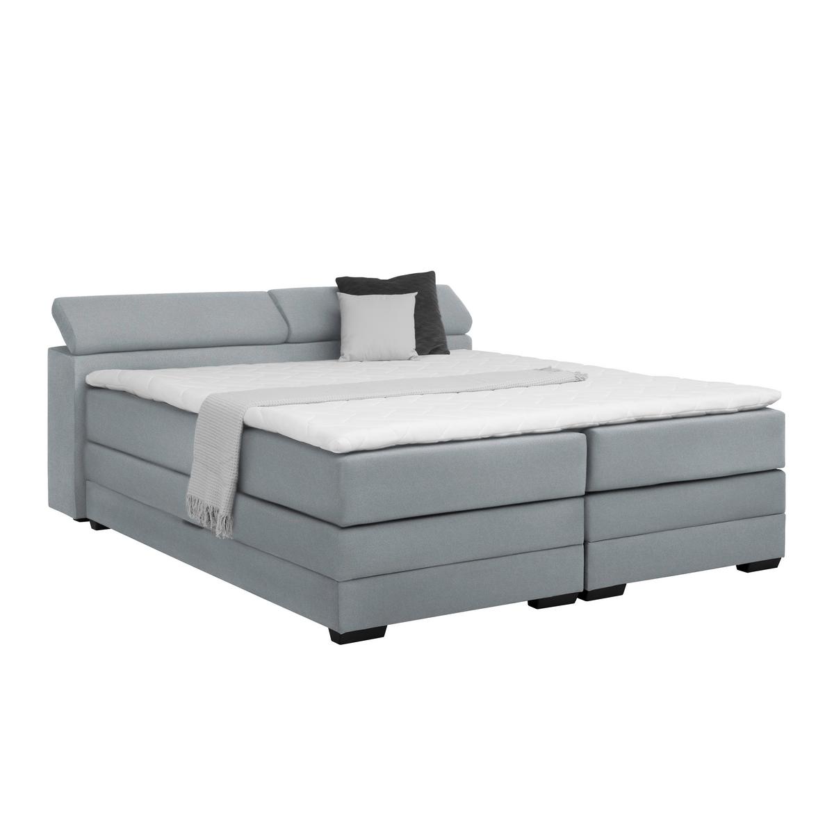 Boxspringbett Sevilla Dunkelgrau ca. 180x200cm - Dunkelgrau/Schwarz, KONVENTIONELL, Holz/Kunststoff (180/200cm) - Premium Living