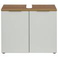 Waschbeckenunterschrank in Weiß/Eichefarben - Eichefarben/Alufarben, MODERN, Glas/Holzwerkstoff (70/58/34cm) Waschbeckenunterschrank in Weiß/Eichefarben - Eichefarben/Alufarben, MODERN, Glas/Holzwerkstoff (70/58/34cm)