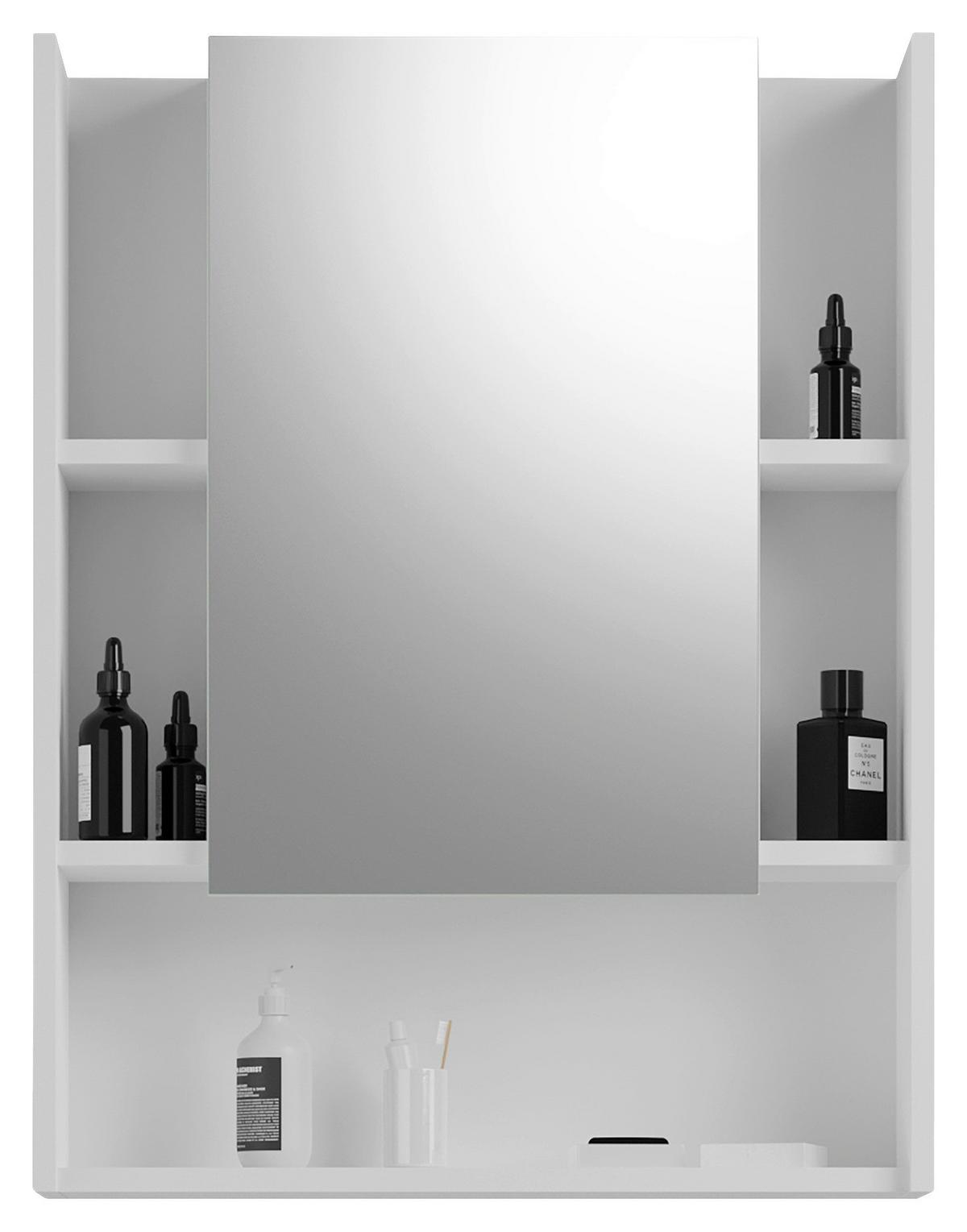Spiegelschrank Venice ca. 60x77 cm Weiß - Weiß Hochglanz, MODERN, Glas/Holzwerkstoff (60/77/19cm) - MID.YOU