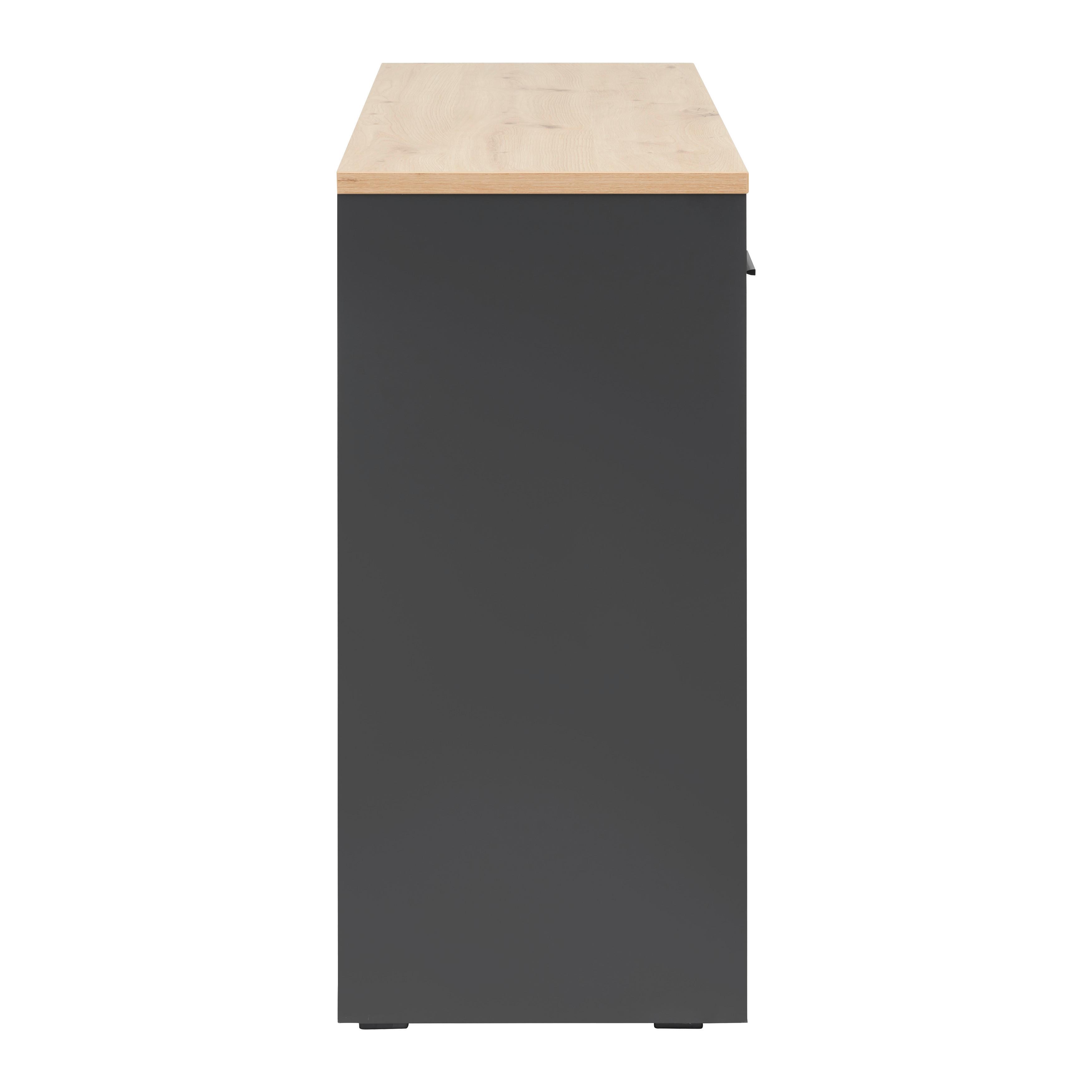 SIDEBOARD ALARA - svart, Modern, metall/trämaterial (128/87/40cm) - Mömax