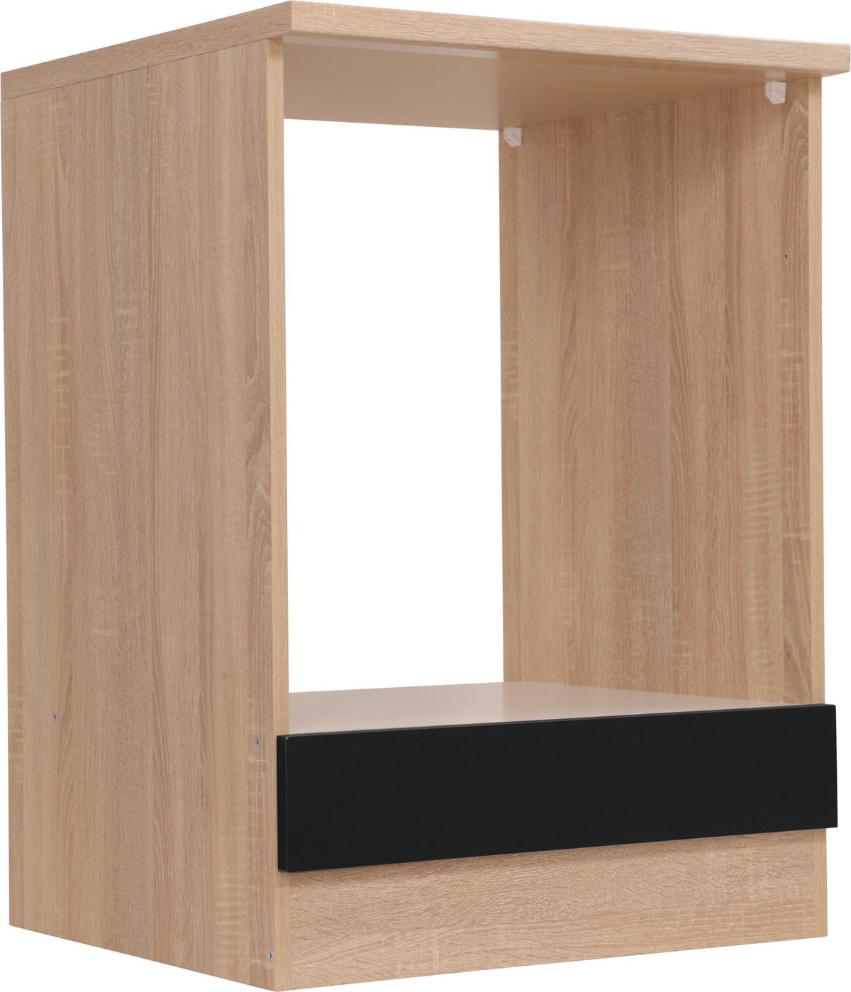 Omara Za Vgranjo Štedilnika Merle, Barva Hrasta, Črna - črna/barve hrasta, Basics, leseni material (60/84,8/60cm) - Respekta