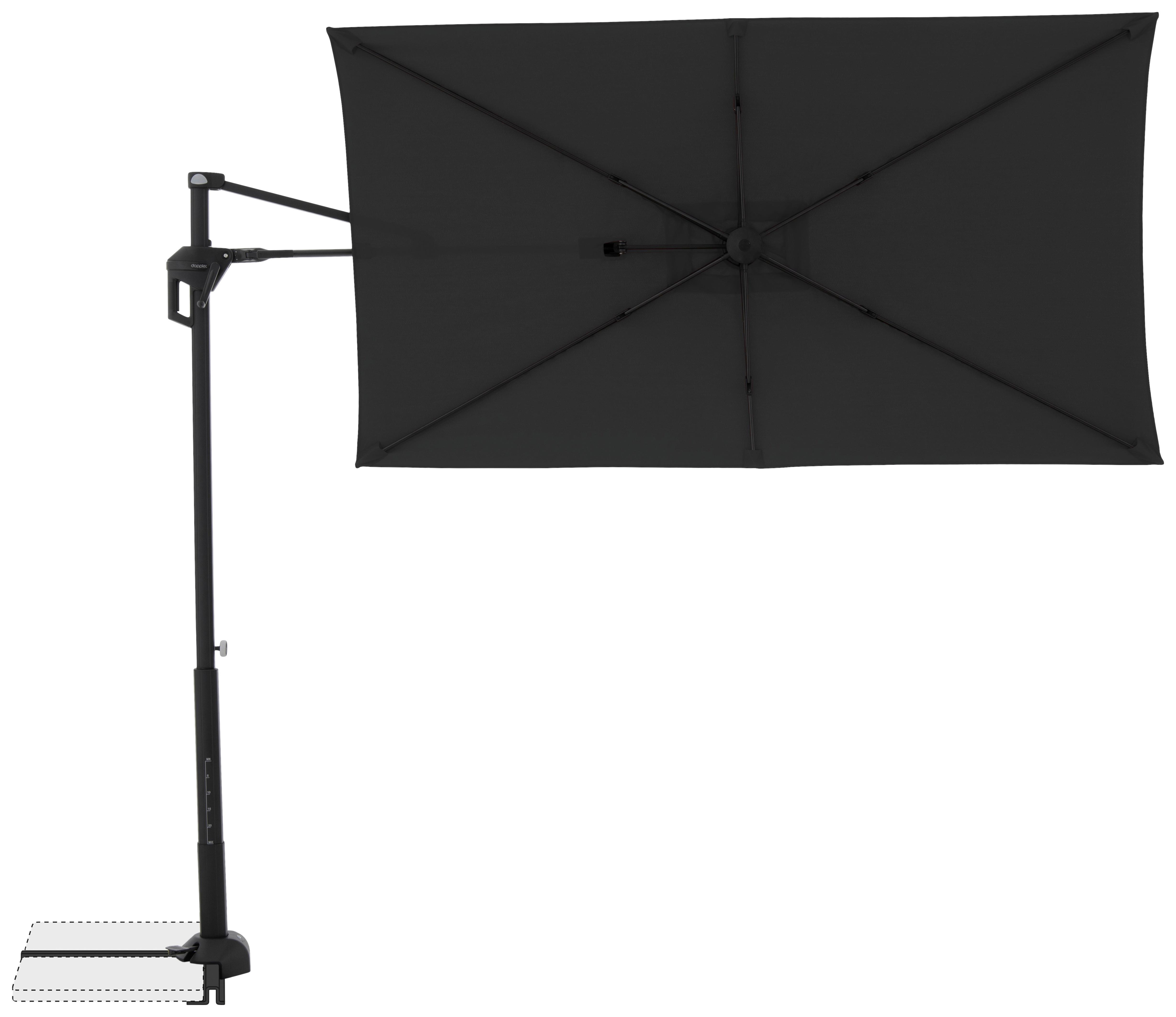 Pendelschirm Active City Schwarz ca. 240x135cm - Anthrazit/Schwarz, Basics, Textil/Metall (240/135cm) - Doppler