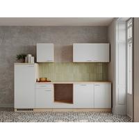 Küchenblock Petunia Weiß/Eiche ohne Geräte B: ca 280 cm - Wildeiche/Eichefarben, Basics, Holzwerkstoff/Kunststoff (280cm) - Respekta