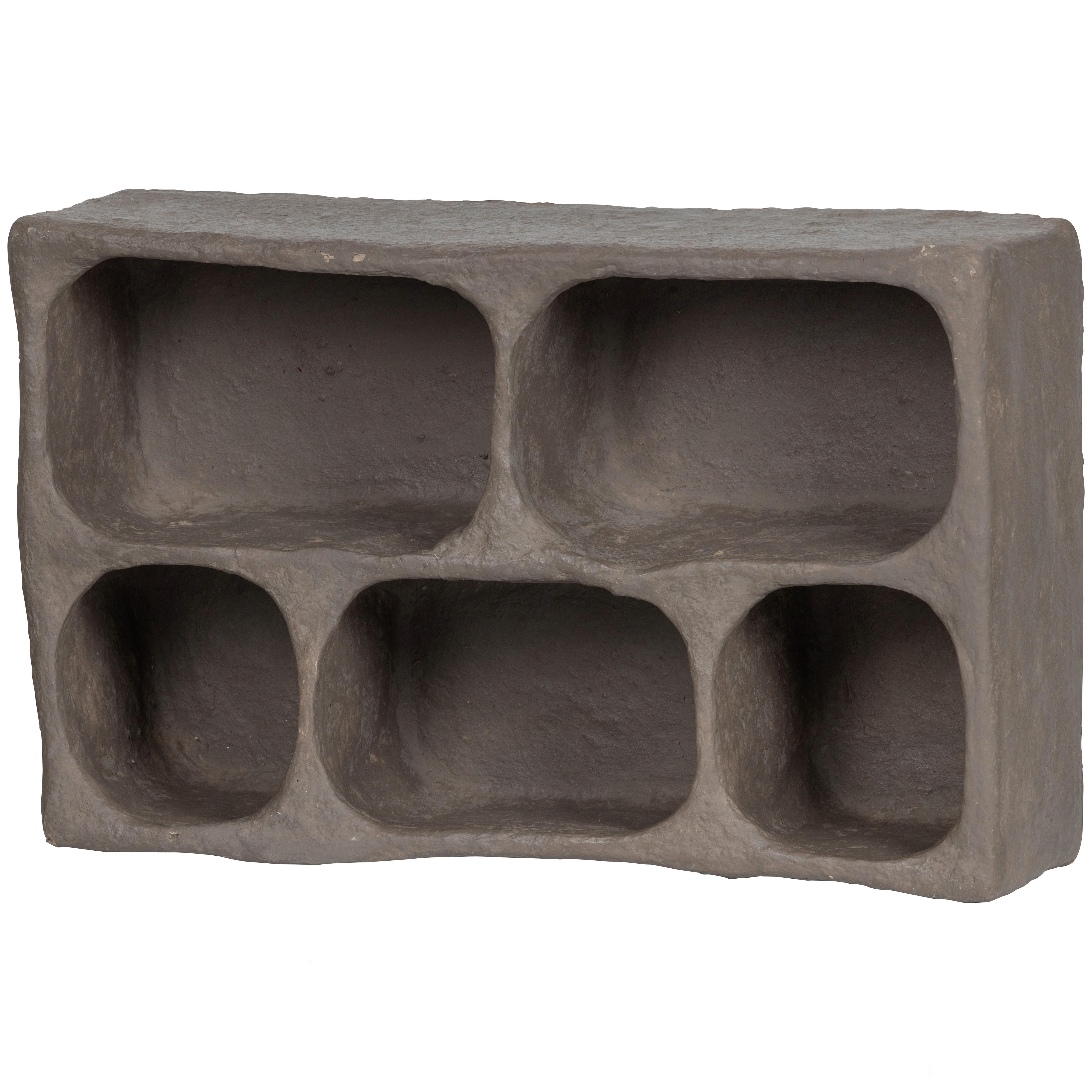 Wandregal Clay Grau - Grau, Design, Papier (45/70/23cm) - Livetastic