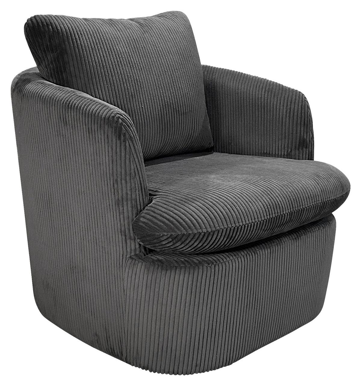 Sessel HARMONY Dunkelgrau, Cord - Dunkelgrau, Basics, Textil (72/78/77cm) - MID.YOU