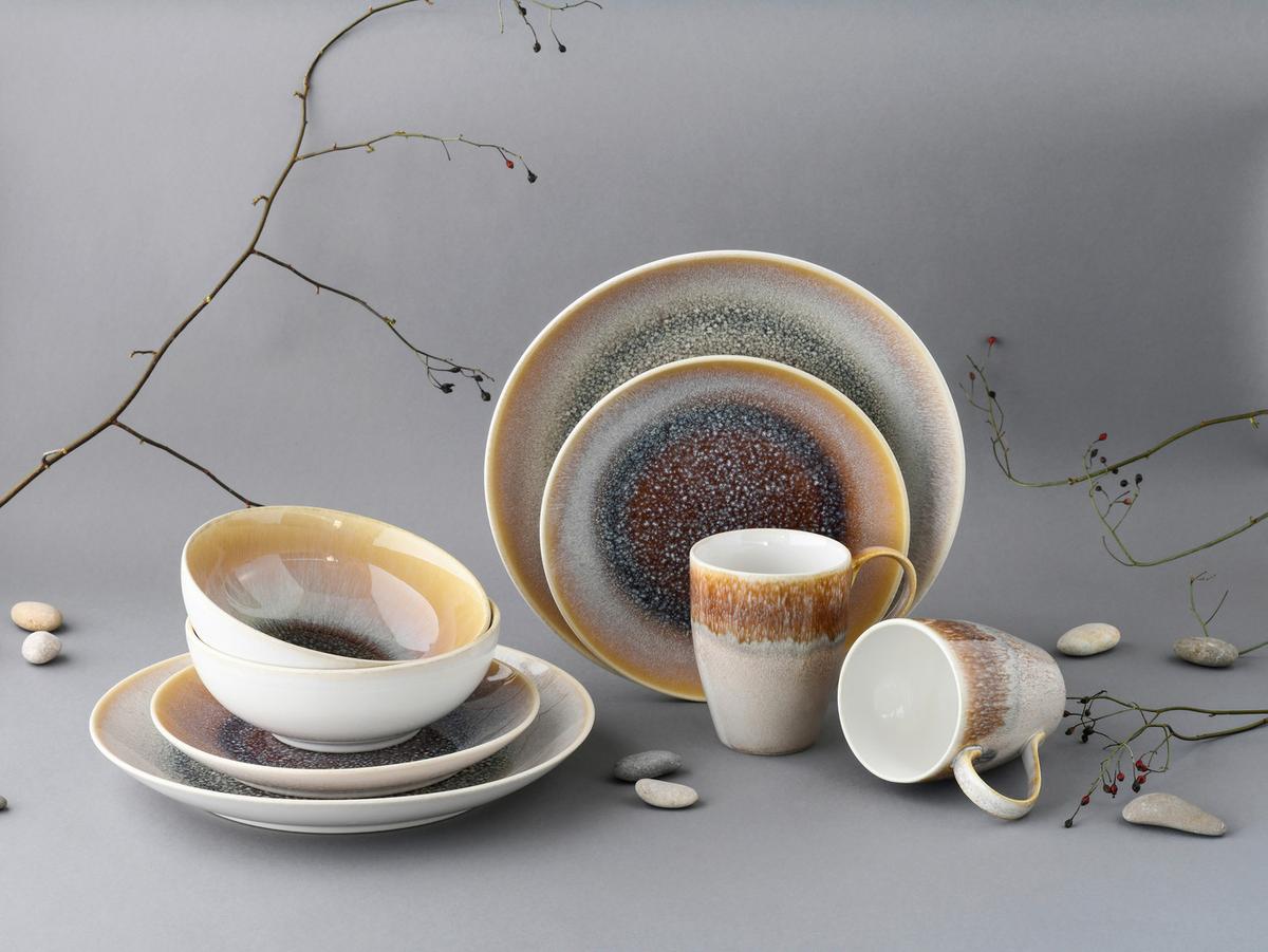 Kombinirani Servis Caldera Sand, 8-Delni - bela/peščene barve, Basics, keramika - Creatable