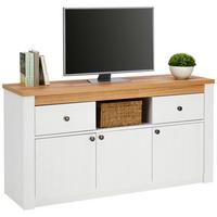 Komoda Rovigio, Barva Macesna, Bela - bela/barve macesna, Konvencionalno, kovina/umetna masa (137/72/42cm) - Landscape