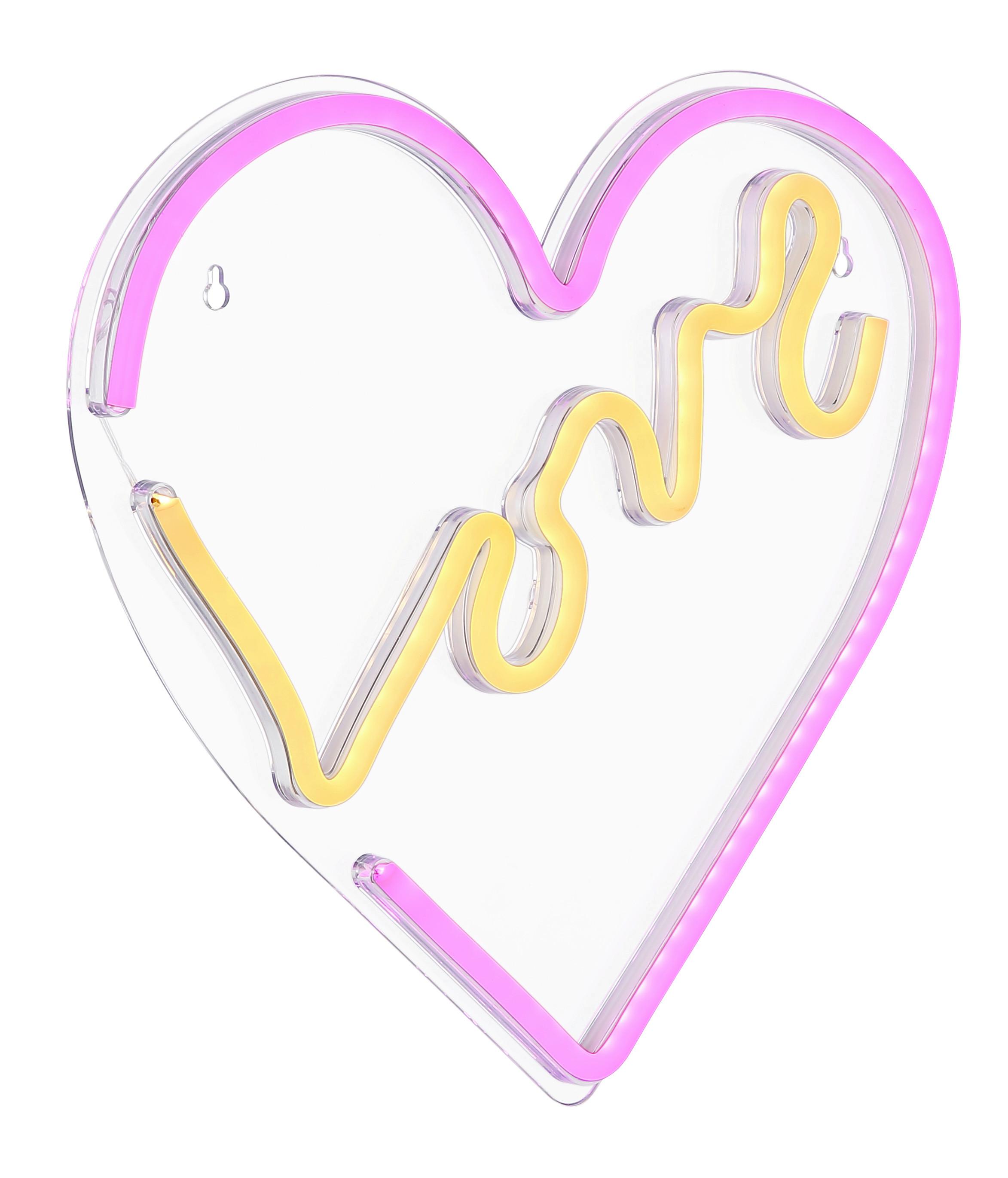 Okrasna Led-svetilka Heart - bela/opal, Trend, umetna masa (35/33,5/1,6cm) - Globo