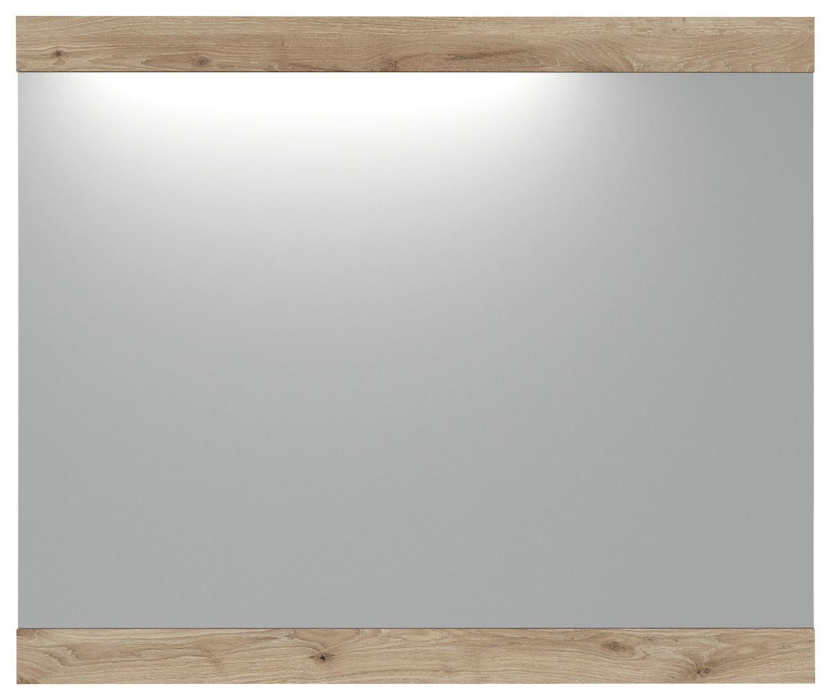 Oglindă TWIST - culoare lemn stejar, Modern, sticlă/material pe bază de lemn (86/72/2,2cm) - Modern Living