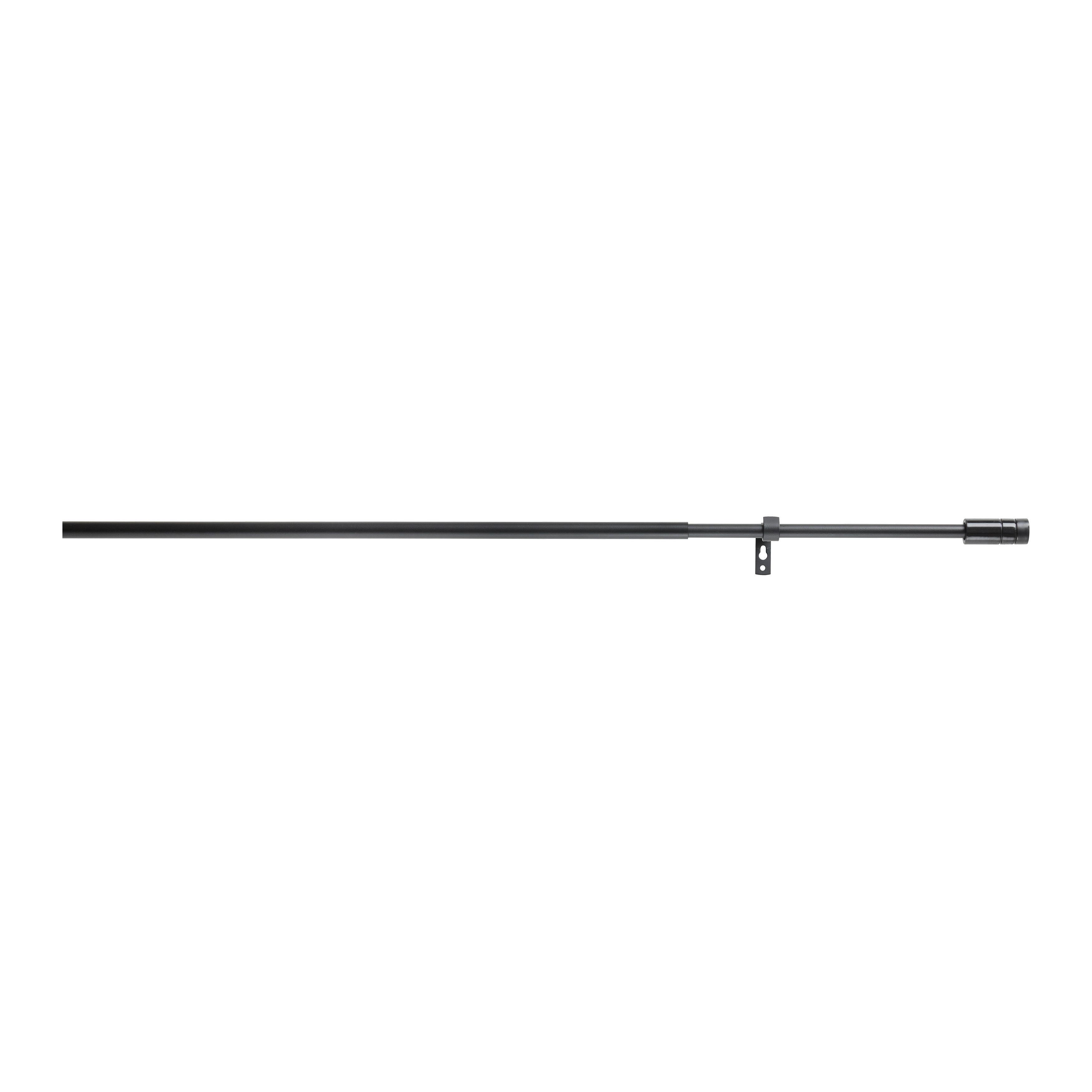 Vorhangstange Max Schwarz - Schwarz, Metall (130-240cm) - Based