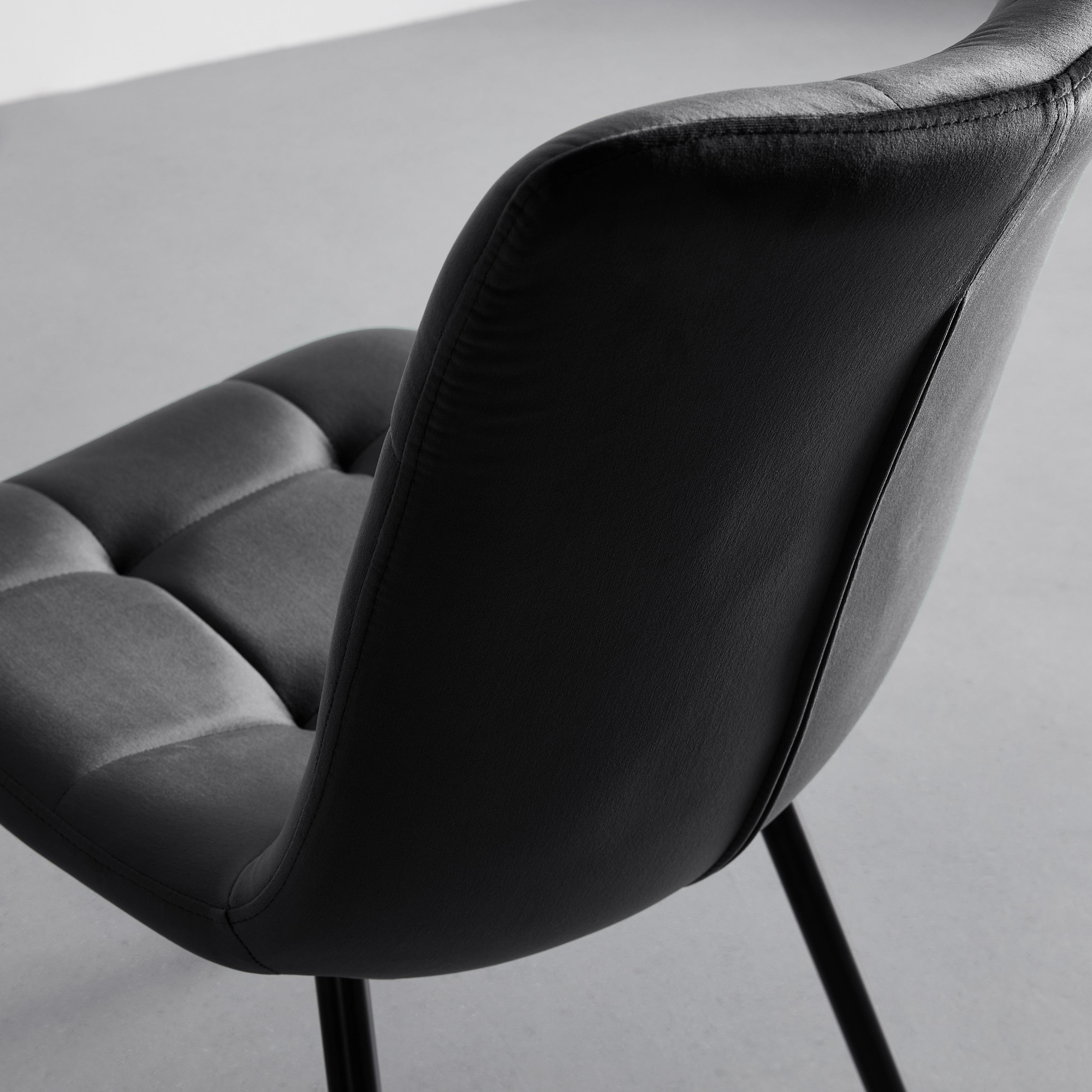 STOL SURI - grå/svart, Modern, metall/trä (46/87/59cm) - Bessagi Home