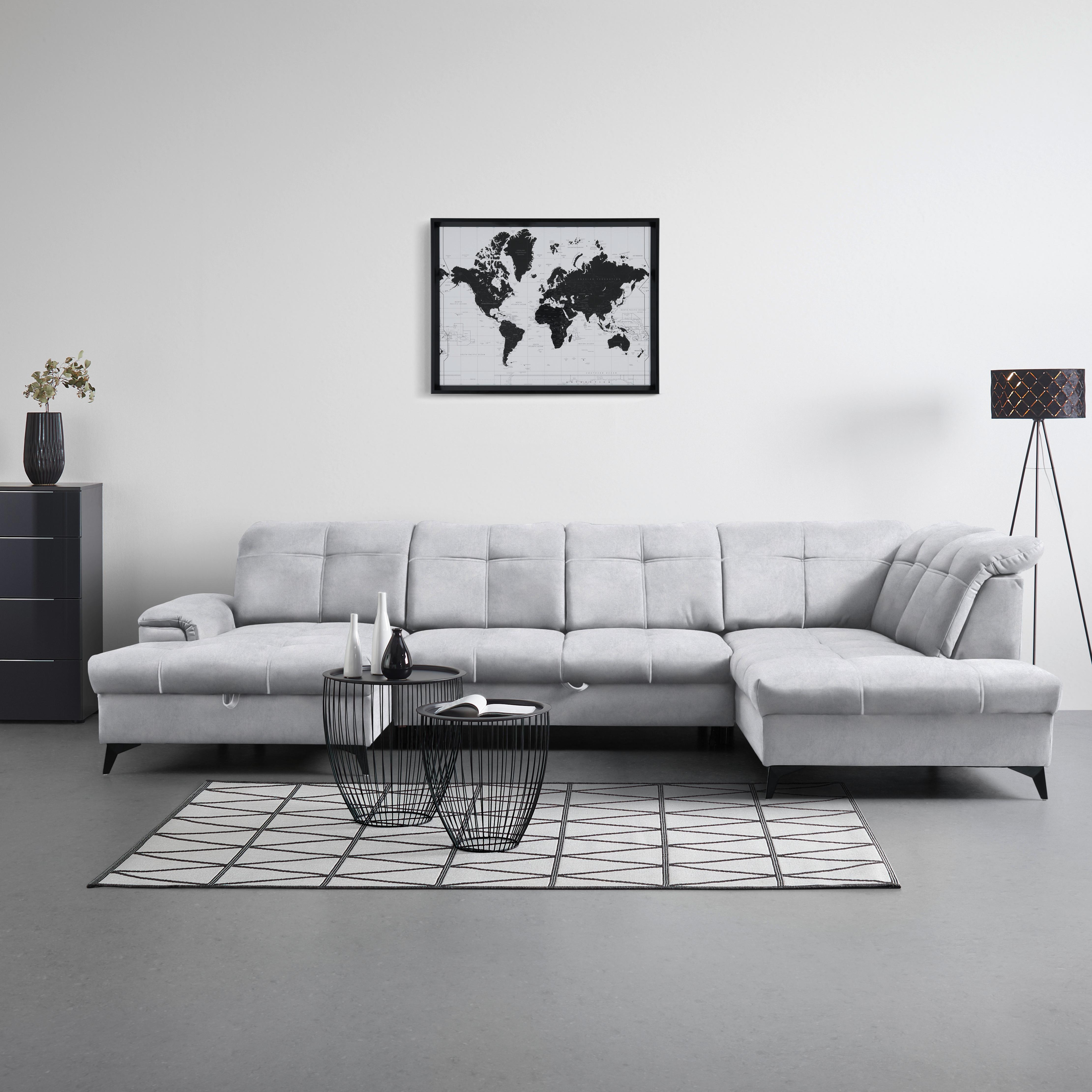 Colțar SIERRA - gri deschis, Modern, textil (181/364/230cm) - Mömax