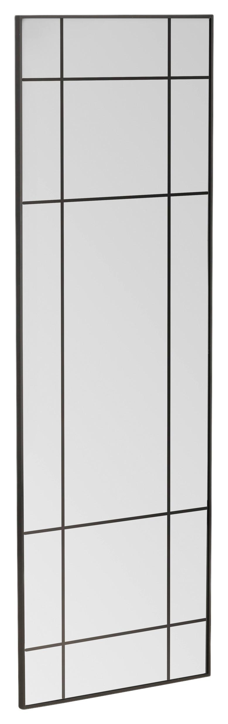 WANDSPIEGEL LAKE - Schwarz, MODERN, Glas/Metall (90/180/3cm) - P & B