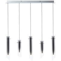 Hängeleuchte Henriette Chromfarben max. 20 Watt - Chromfarben, Design, Glas/Metall (90/8,5/150cm) - Brilliant