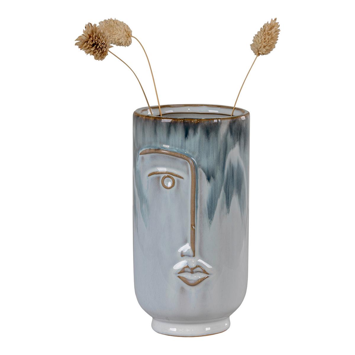 Vase Hellblau - Hellblau, Basics, Keramik (9/17cm)