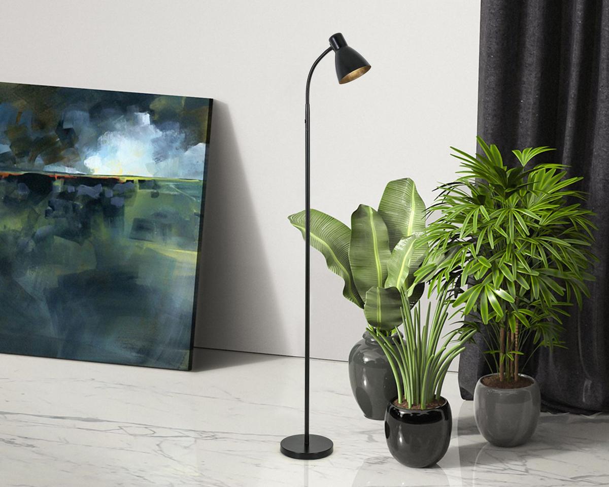 Svjetiljka Podna Nomp - crna, Lifestyle, metal/plastika (18/147cm) - Mömax