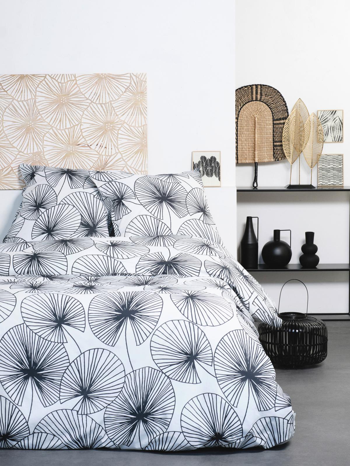 Ágyneműhuzat-garnitúra Thekla - fekete/fehér, Natur, textil (140/200cm) - Bessagi Home