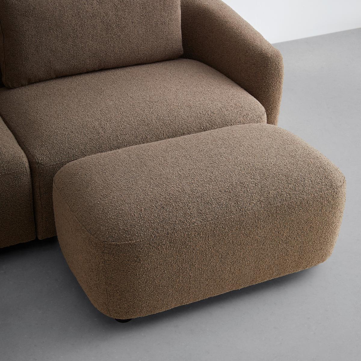 Wohnlandschaft Tiva Naturfarben - Schwarz/Braun, Modern, Holz/Textil (220/70/95cm) - Mömax