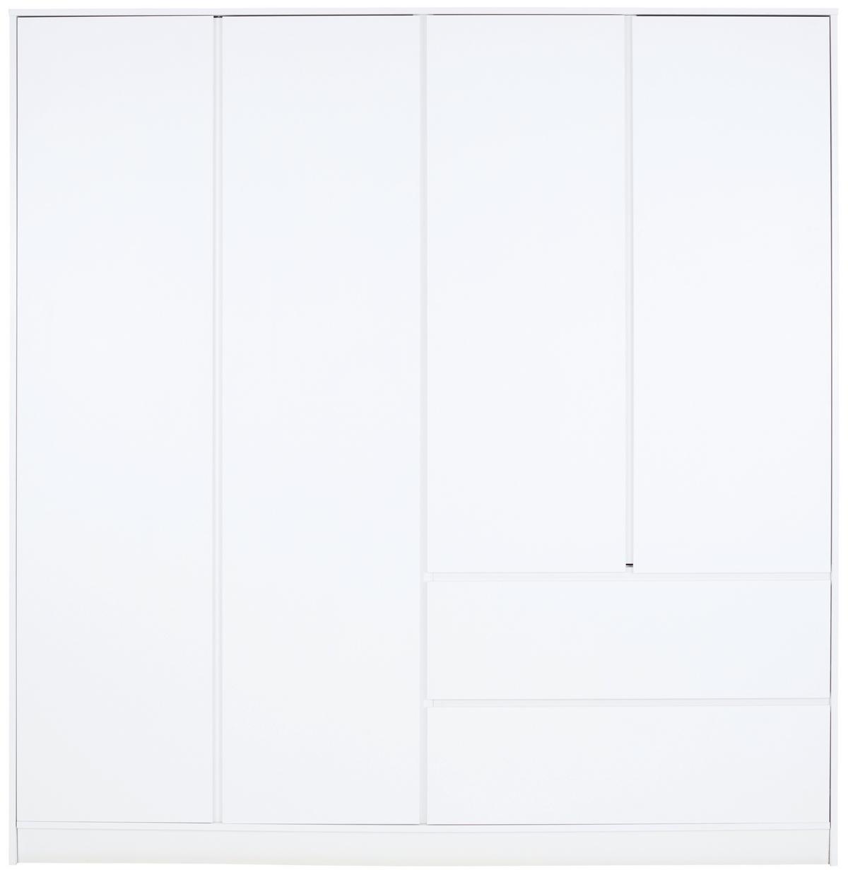 Omara Za Oblačila Basit, Bela - bela, Konvencionalno, leseni material (195/205,5/56,6cm)