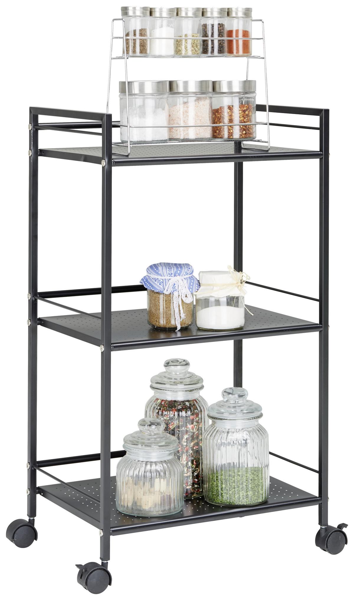 Allzweckwagen Schwarz - Schwarz, Modern, Kunststoff/Metall (43/76/30cm) - Based