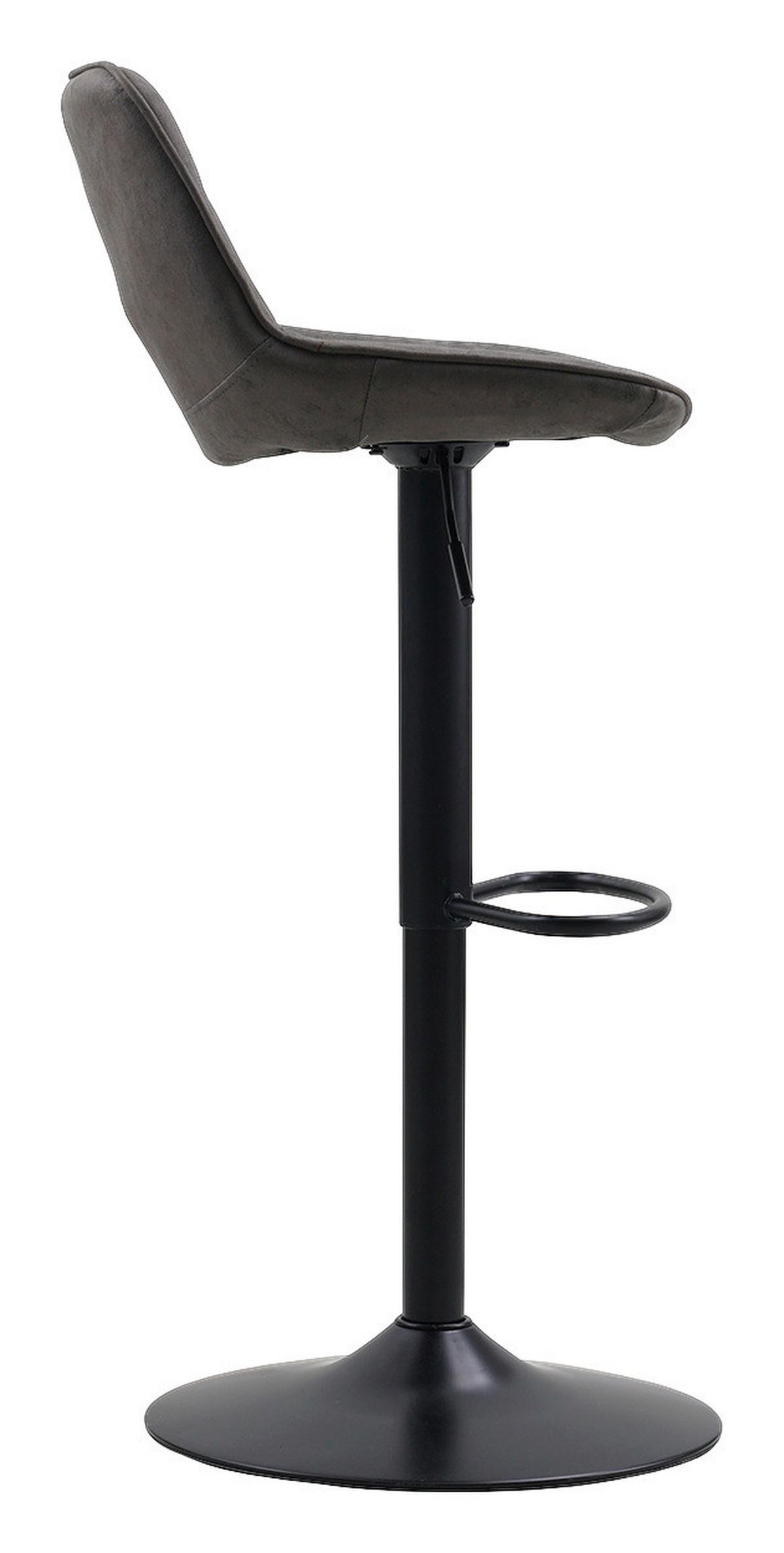 Barhocker-Set Ezra ca. 49x87 cm 2er-Set Anthrazit - Anthrazit/Schwarz, LIFESTYLE, Textil/Metall (49/87/43cm) - MID.YOU