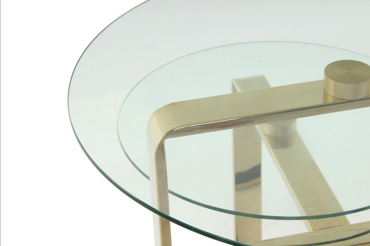 BEISTELLTISCH BEISTELLTISCH CATRICE 100 GOLD - Goldfarben, Design, Glas/Metall (59/60/59cm) - Kayoom