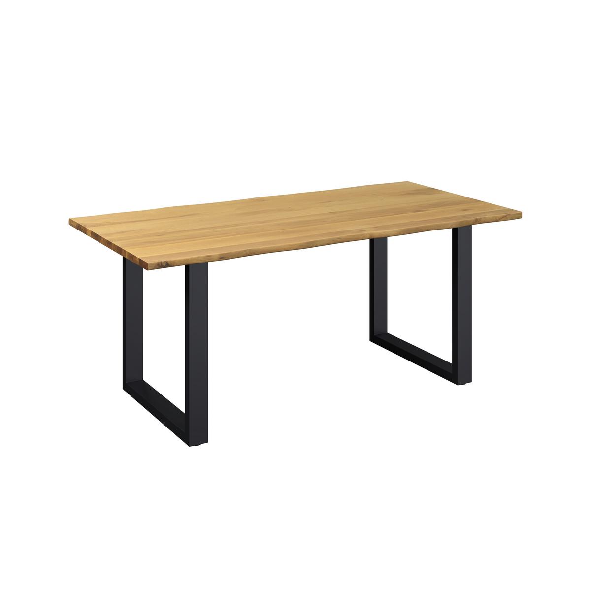 MASĂ JACKIE - culoare lemn stejar/negru, Modern, lemn/metal (180/90/76cm) - Bessagi Home