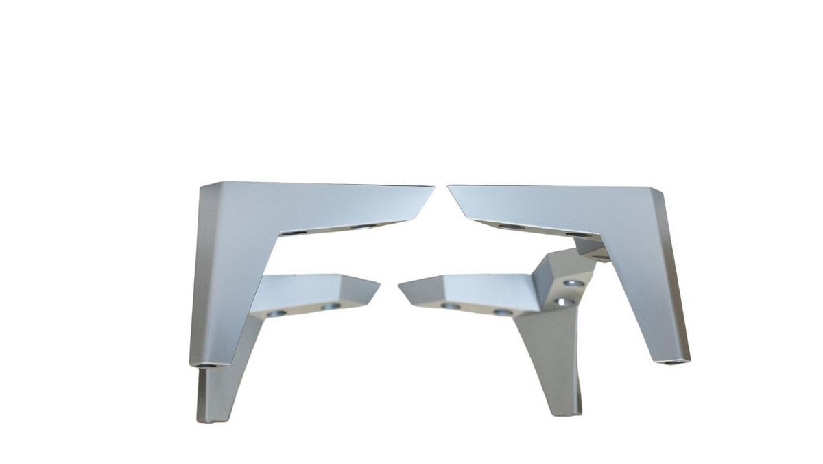 Fußset Unit in Alufarben - Alufarben, Modern, Kunststoff (12cm) - Based