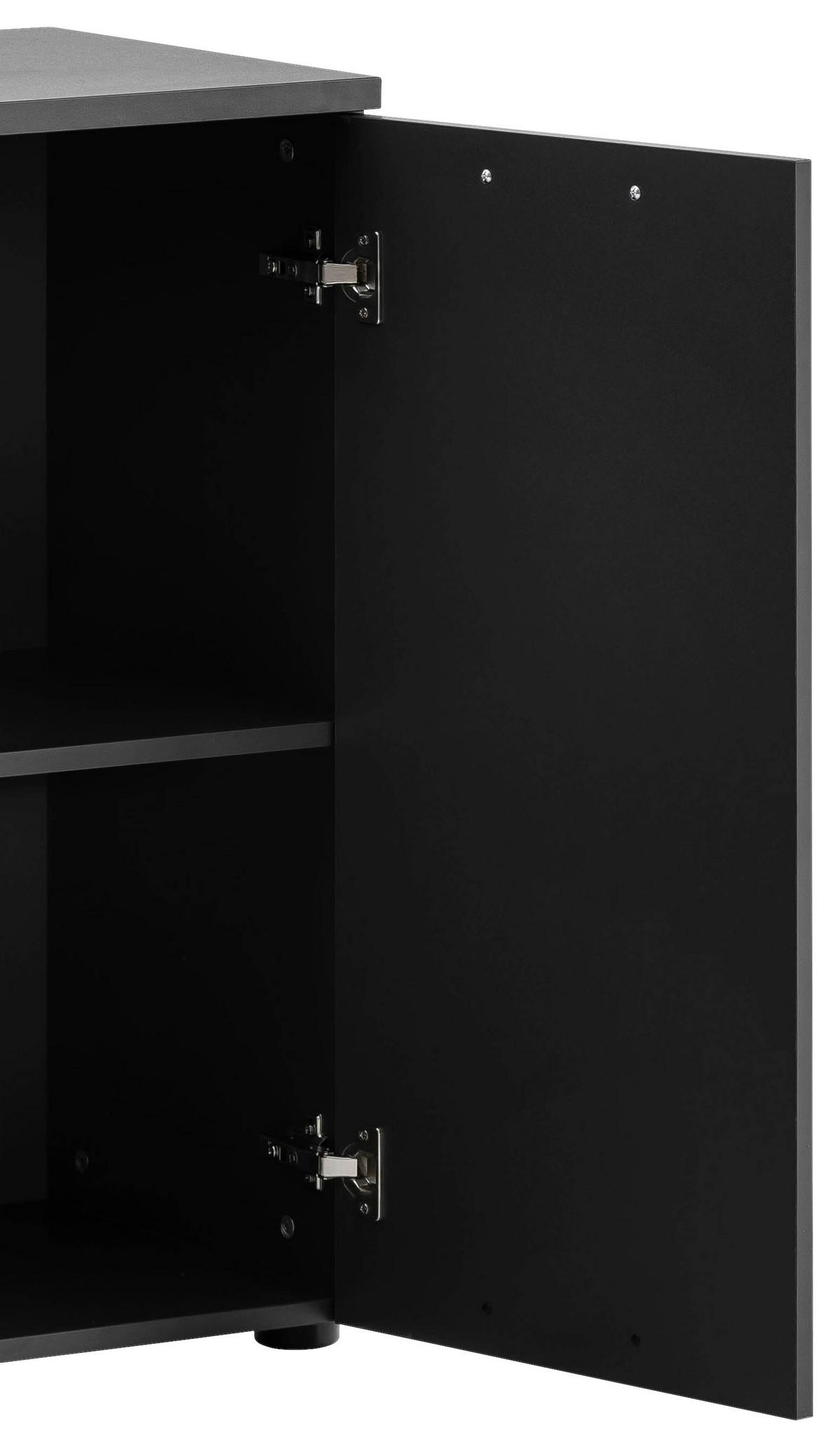 Aktenschrank Serie 1500 Schwarz - Anthrazit, KONVENTIONELL, Holzwerkstoff (80,2/84,2/41cm) - MID.YOU