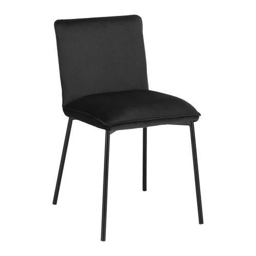 Stuhl Darla Schwarz Velours Gepolstert - Schwarz, MODERN, Holz/Textil (49cm) - Bessagi Home
