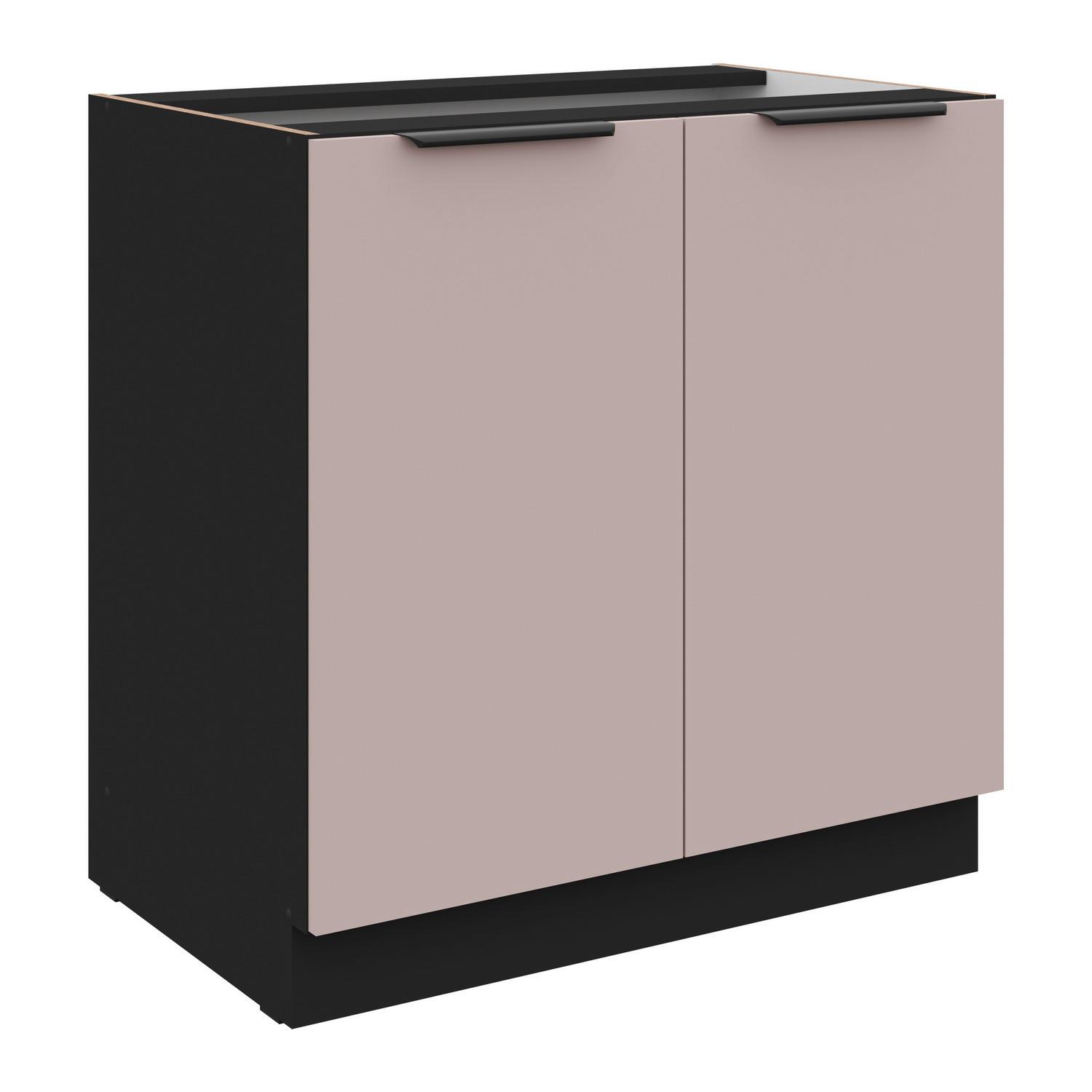 Baza 80 2 Vrata/1 Polica Arona - bež/crna, Moderno, drvni materijal/metal (80/82/52cm)