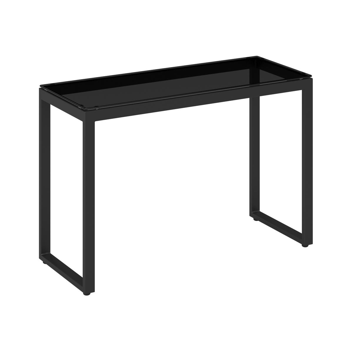 Loungegarnitur Valentina Hellgrau Metall/Textil/Glas - Hellgrau/Schwarz, Modern, Glas/Textil (90/65/74cm) - Bessagi Garden