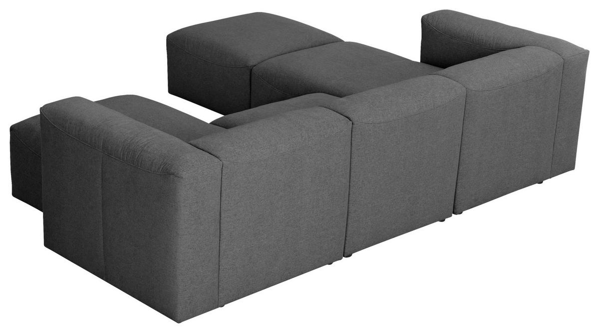 Wohnlandschaft Lena Anthrazit Flachgewebe - Anthrazit, Design, Kunststoff/Textil (235/275/160cm) - Max Winzer