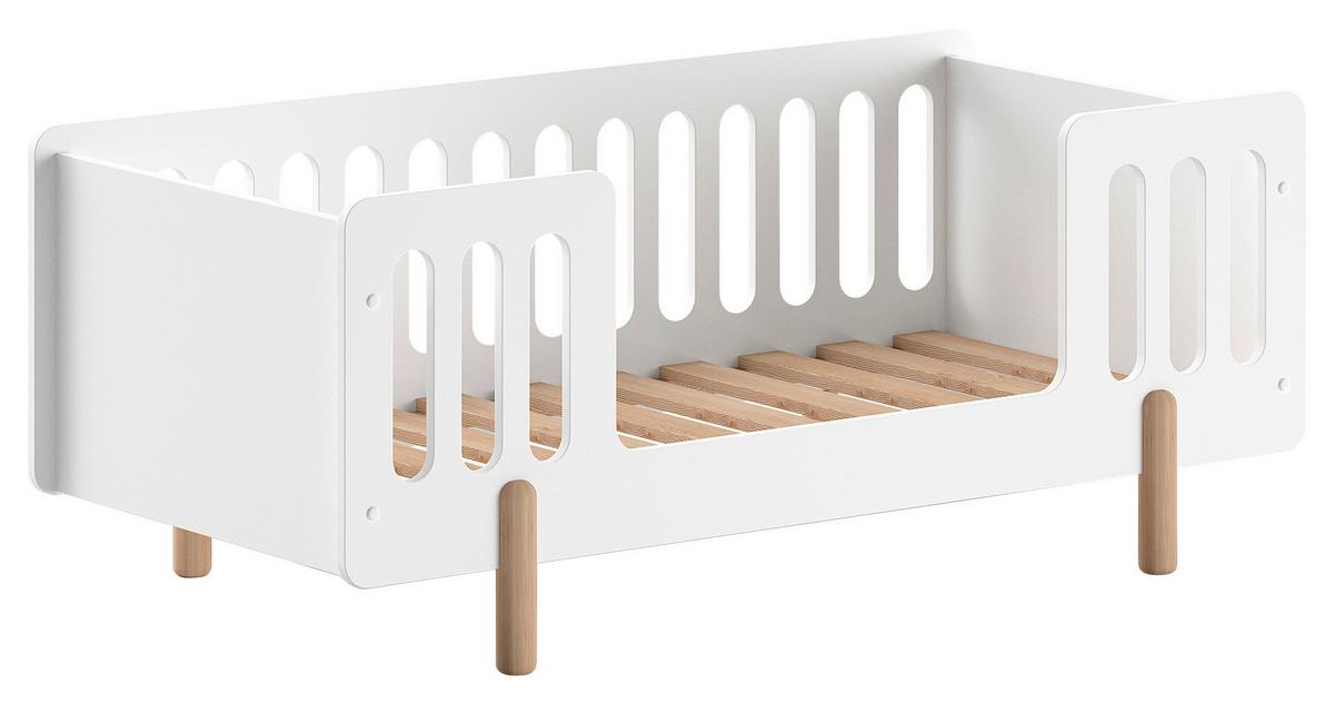 Kinder-/Juniorbett Simple ca. 70x140 cm Weiß - Naturfarben/Weiß, MODERN, Holz/Holzwerkstoff (70/140cm) - MID.YOU